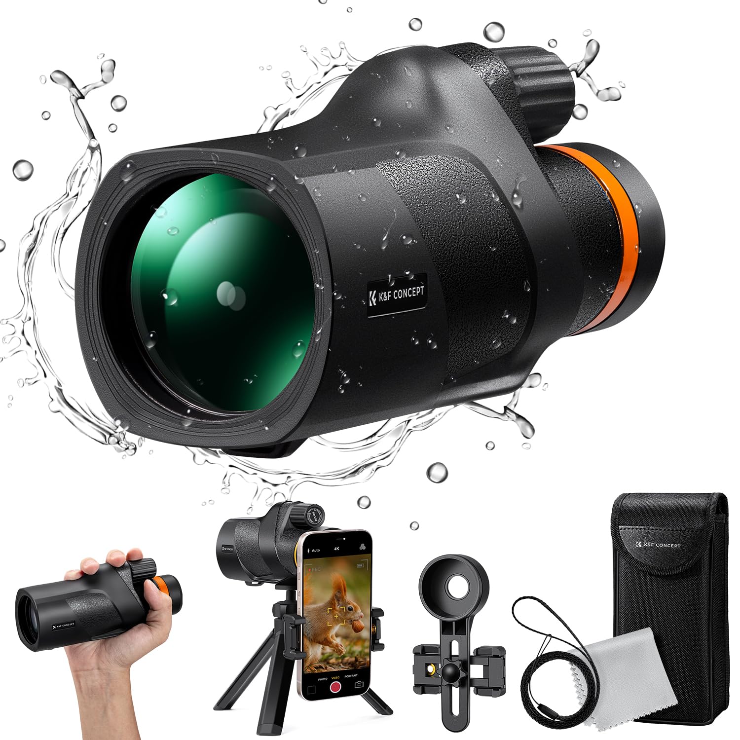 Foto 2 pulgar | Telescopio Monocular K&f Concept 80x100 Mm Con Smartphone Adapt - Venta Internacional.