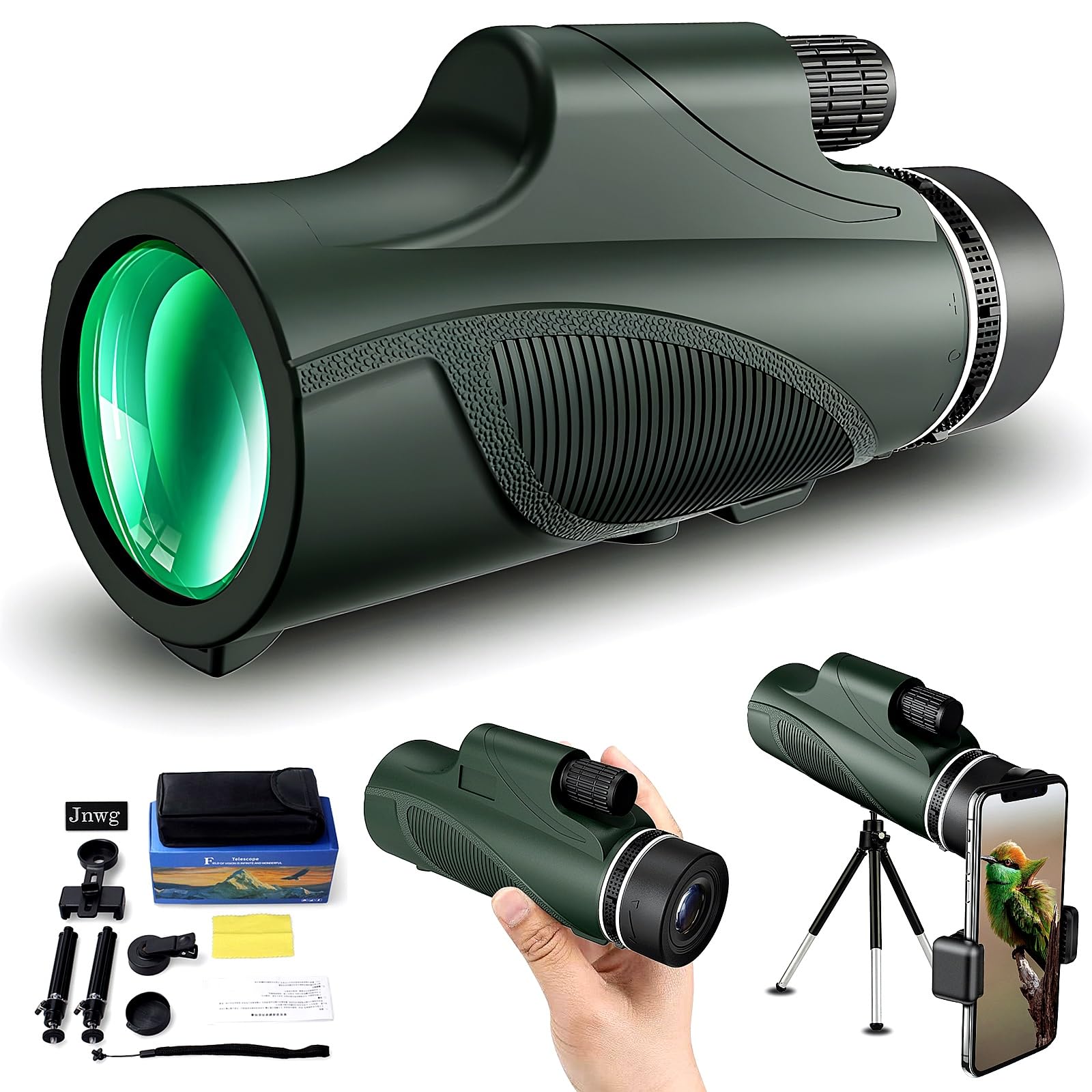 Foto 2 pulgar | Telescopio Monocular JNWG 10x50 HD con Trípode y Adaptador para Smartphone - Venta Internacional