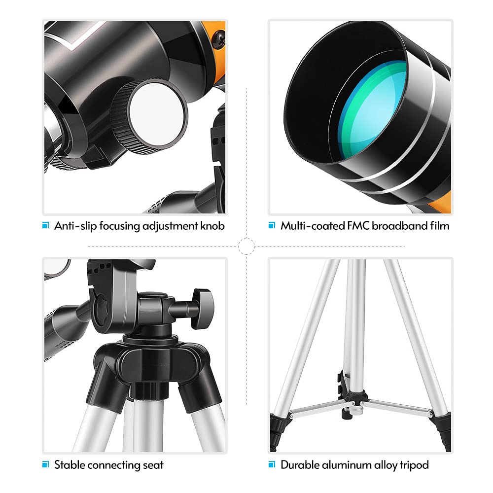 Foto 7 | Telescopio Monocular Andoer 15x-150x 70 Mm Con Trípode Y Lente - Venta Internacional.