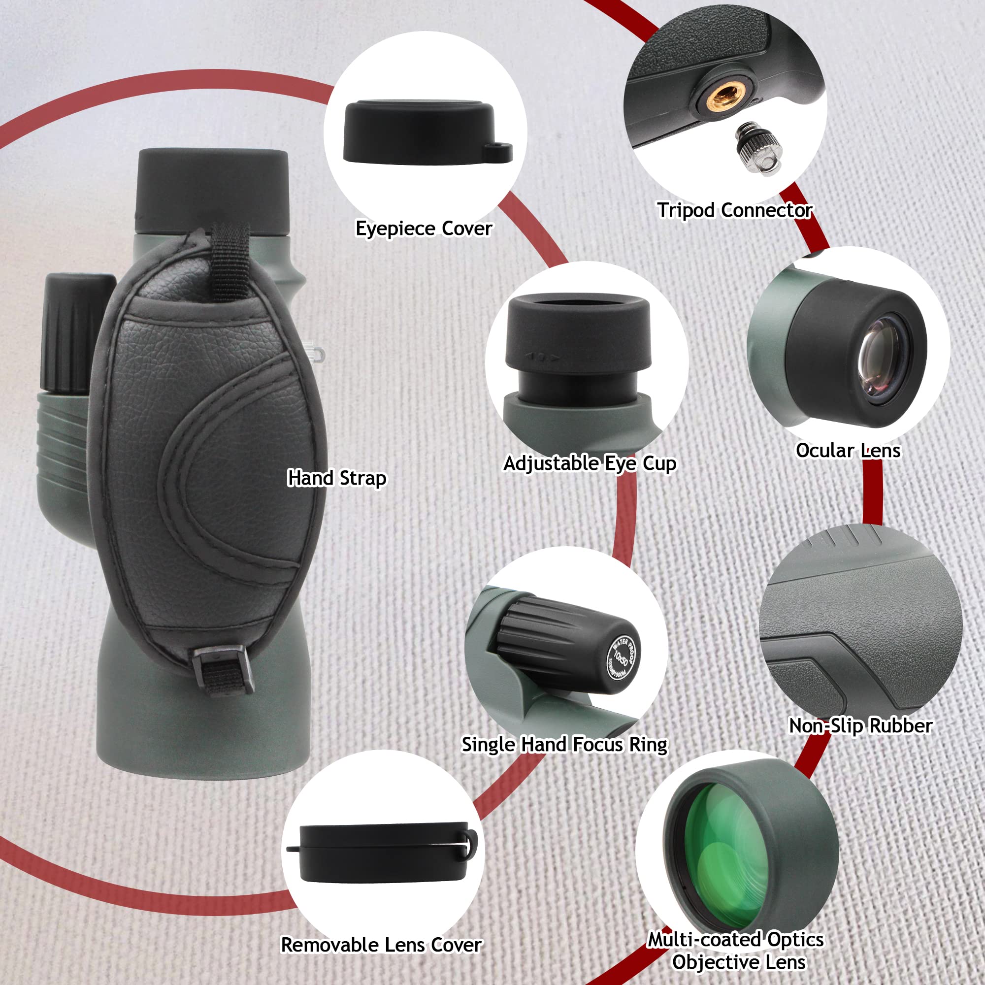 Foto 3 pulgar | Prisma Monocular Astromania 10x50 Bak4 De Alta Potencia A Prueba De Agua - Venta Internacional.