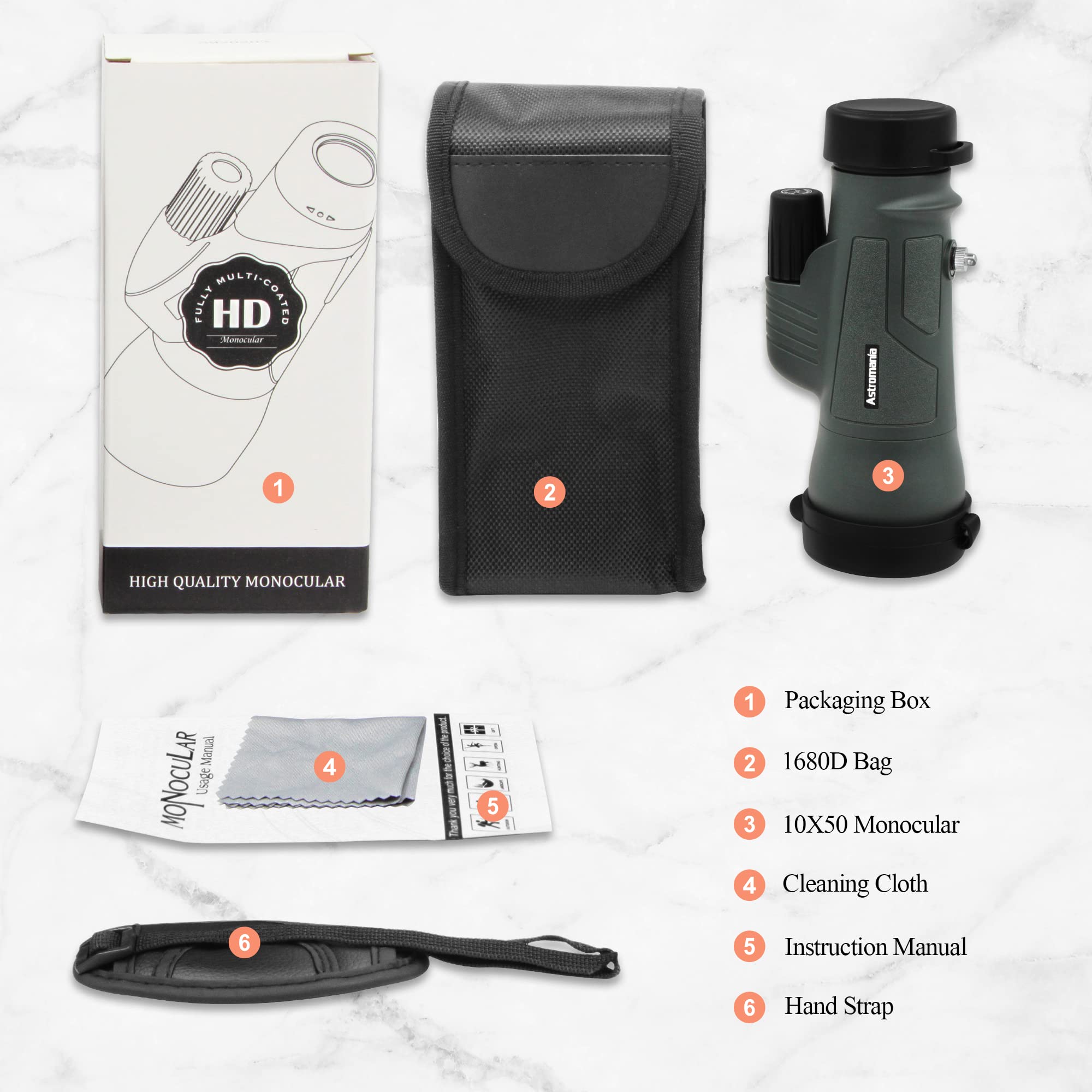 Foto 5 | Prisma Monocular Astromania 10x50 Bak4 De Alta Potencia A Prueba De Agua - Venta Internacional.