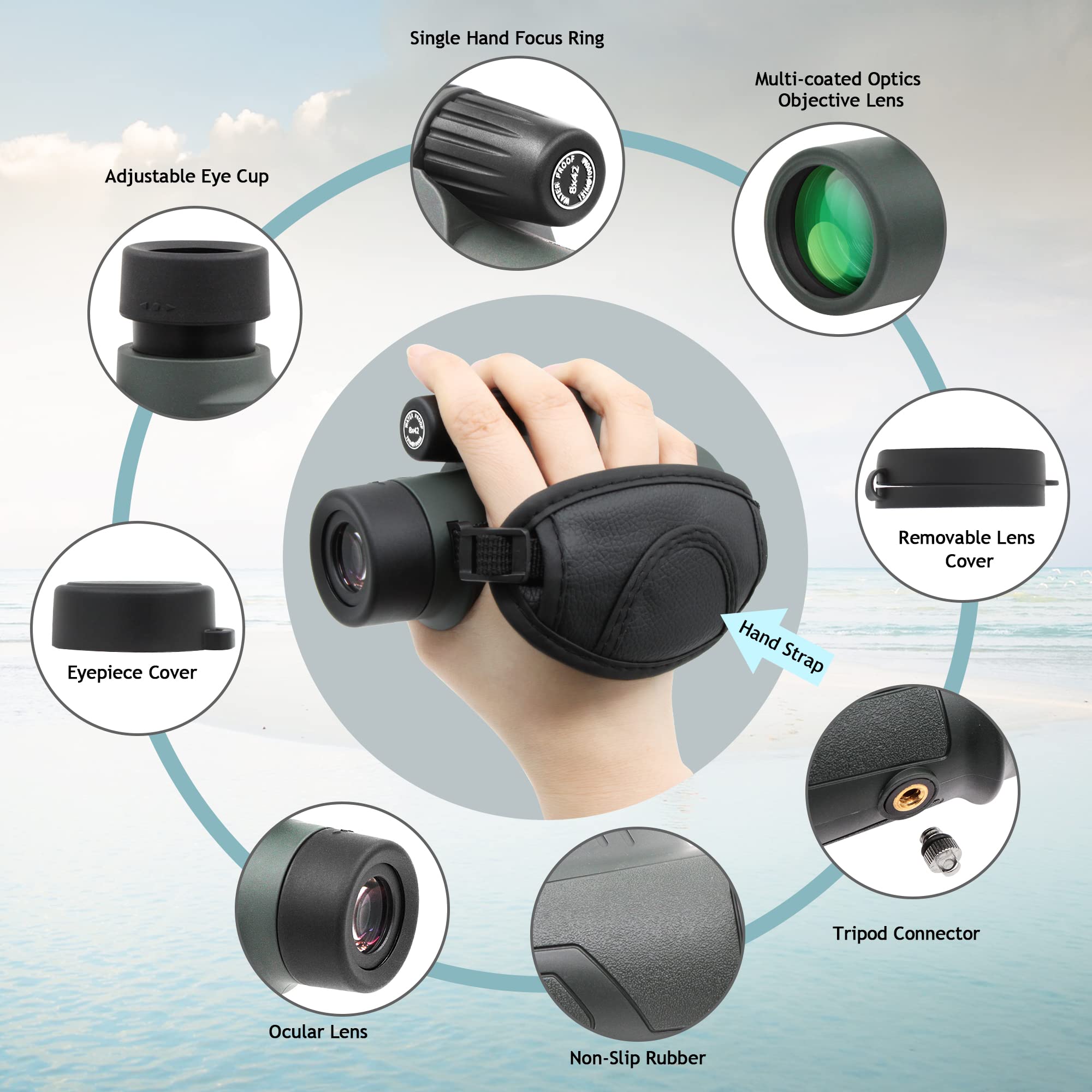 Foto 2 | Prisma Monocular Astromania 8x42 Bak4 De Alta Potencia A Prueba De Agua - Venta Internacional.