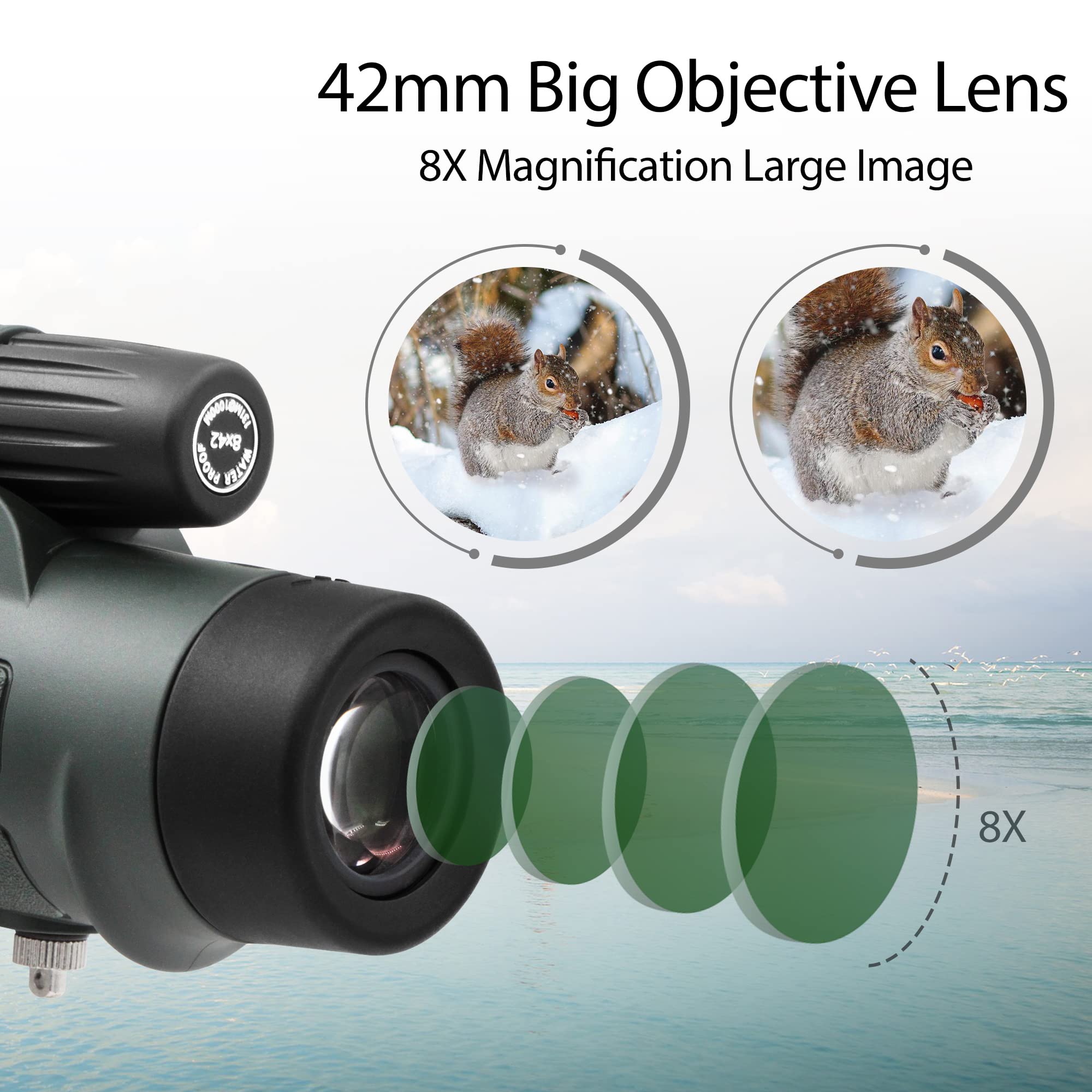 Foto 7 pulgar | Prisma Monocular Astromania 8x42 Bak4 De Alta Potencia A Prueba De Agua - Venta Internacional.