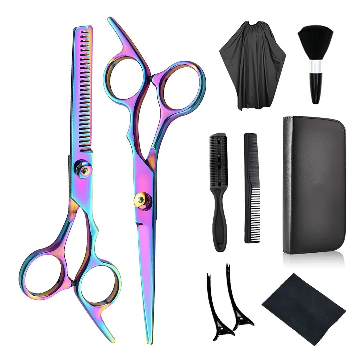 Foto 1 | Kit de Tijeras para Peluquería Profesional Malubero 10 Piezas Tornasol