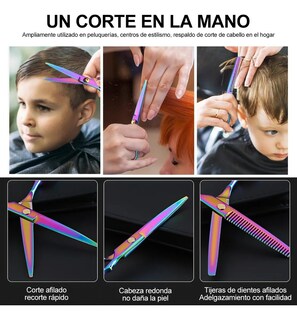 Foto 2 | Kit de Tijeras para Peluquería Profesional Malubero 10 Piezas Tornasol