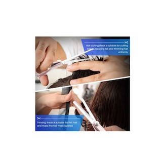 Foto 3 | Kit 12 Tijeras Profesionales Para Peluquero Corte De Cabello Rosa