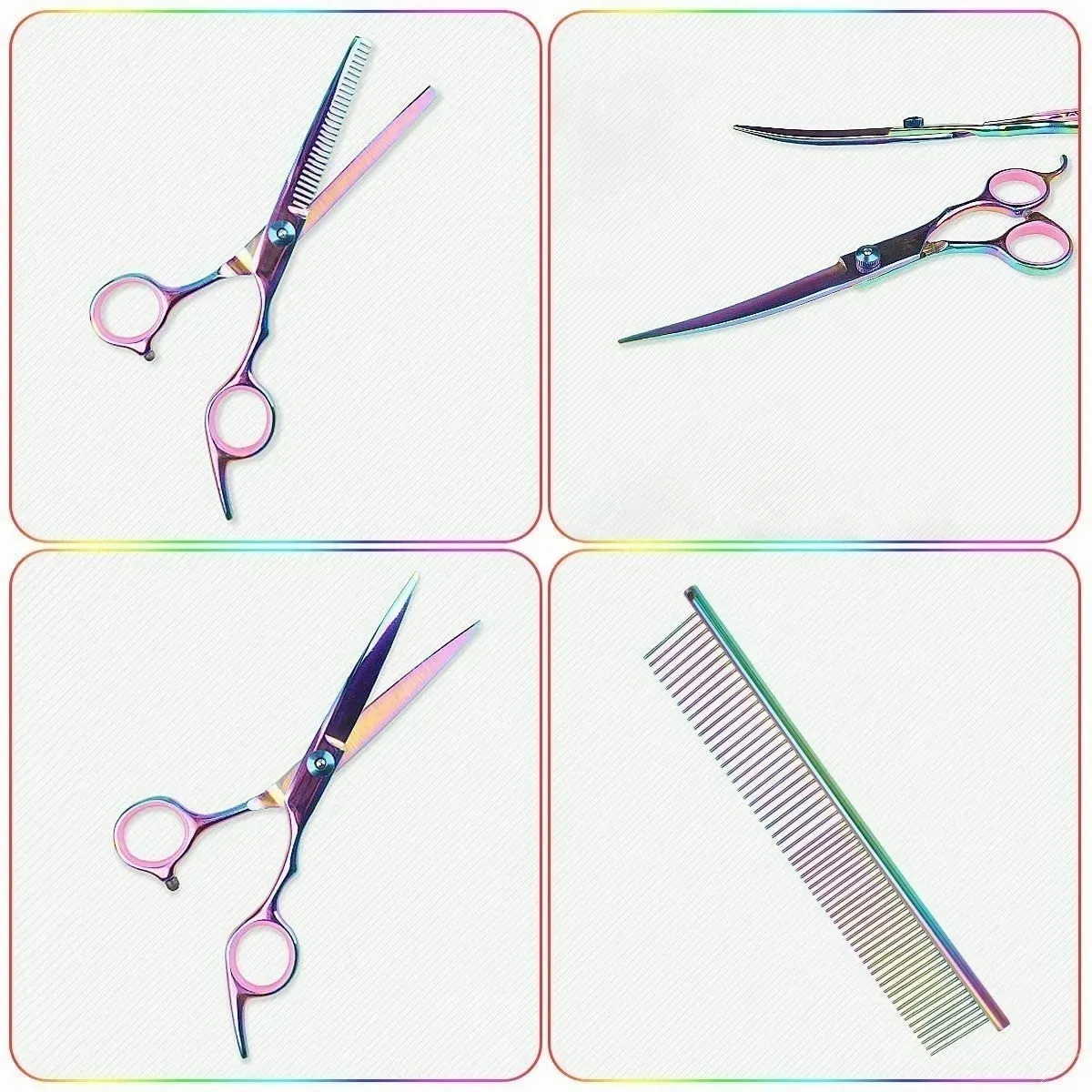 Foto 3 pulgar | Tijeras Malubero Multicolor de Peluquero Estilista Profesional 6"