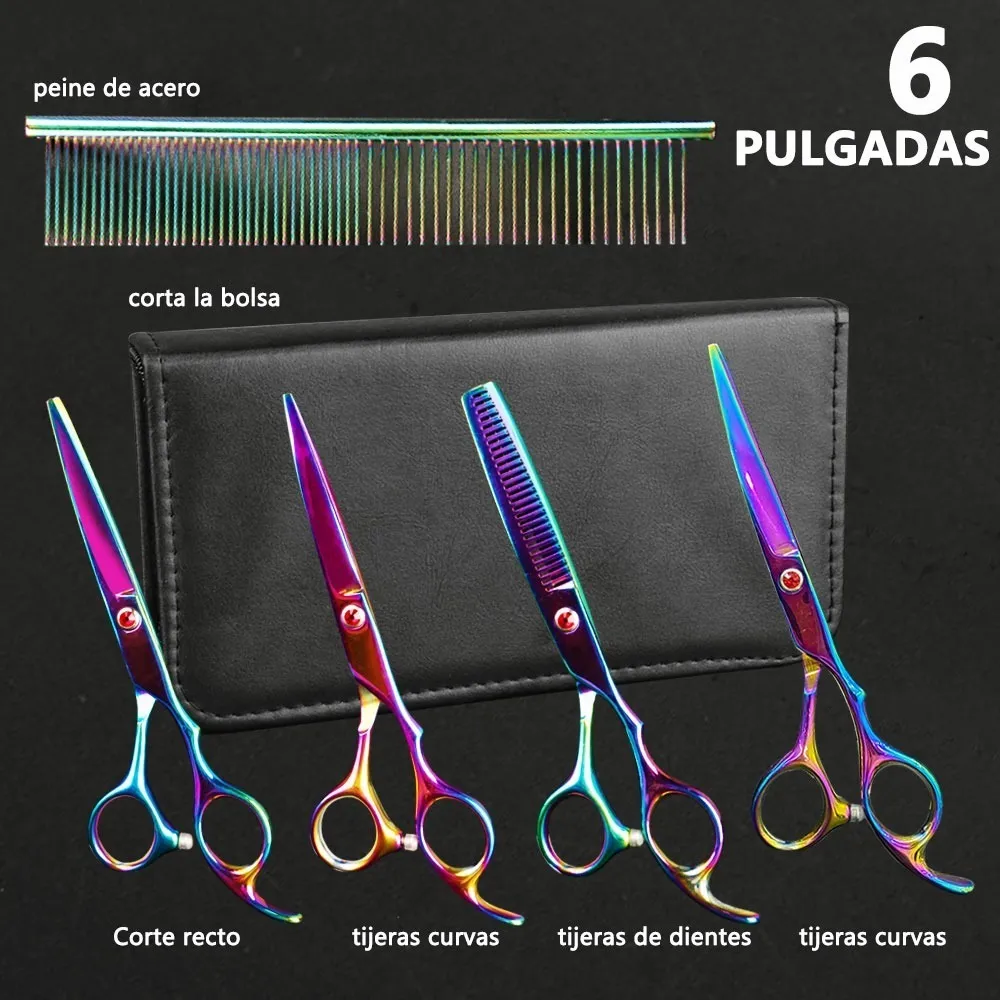 Foto 4 pulgar | Tijeras Malubero Multicolor de Peluquero Estilista Profesional 6"