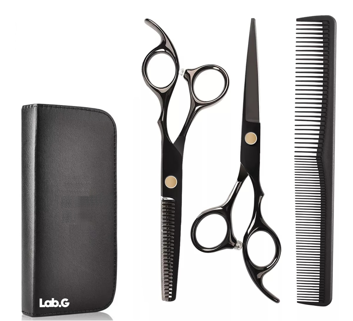 Tijeras De Barbero Color Negro Lab.g  Kit Cortadoras De Cabello $840