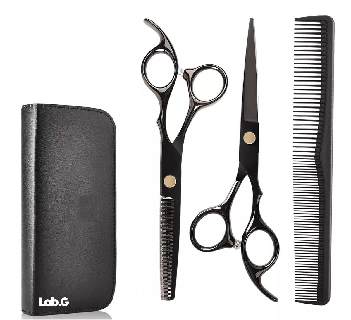 Foto 2 pulgar | Tijeras De Barbero Color Negro Lab.g  Kit Cortadoras De Cabello