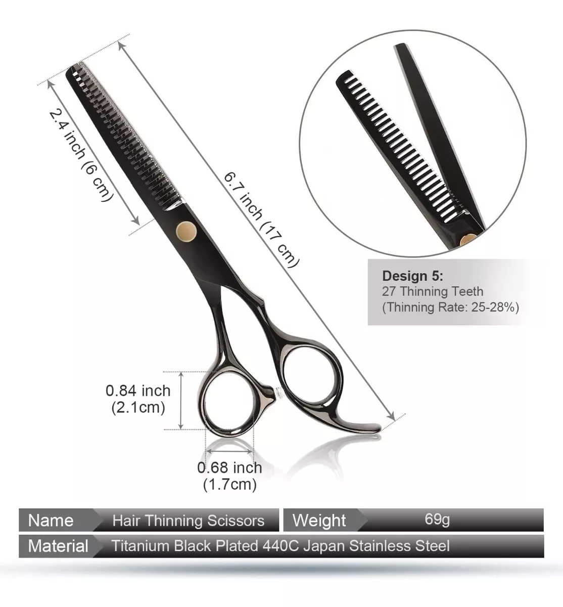 Foto 5 pulgar | Tijeras De Barbero Color Negro Lab.g  Kit Cortadoras De Cabello
