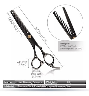 Foto 4 | Tijeras De Barbero Color Negro Lab.g Kit Cortadoras De Cabello