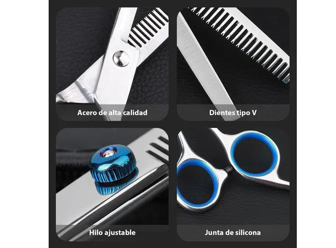 Foto 5 pulgar | Xtellar Kit Premium De Tijeras Profesionales Para Barbería Y Estilismo, Diseño Ergonómico Inalámbrico