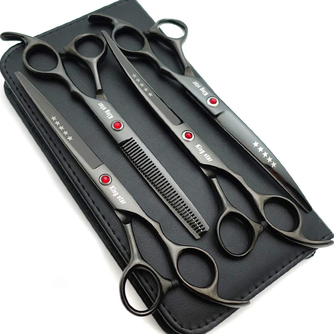 Foto 1 | Juego De Tijeras De Aseo Para Mascotas Kingstar Titanium Black 18 Cm 4 Piezas - Venta Internacional.