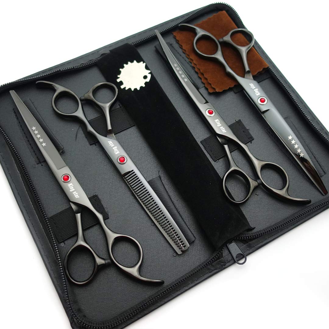 Foto 3 pulgar | Juego De Tijeras De Aseo Para Mascotas Kingstar Titanium Black 18 Cm 4 Piezas - Venta Internacional.