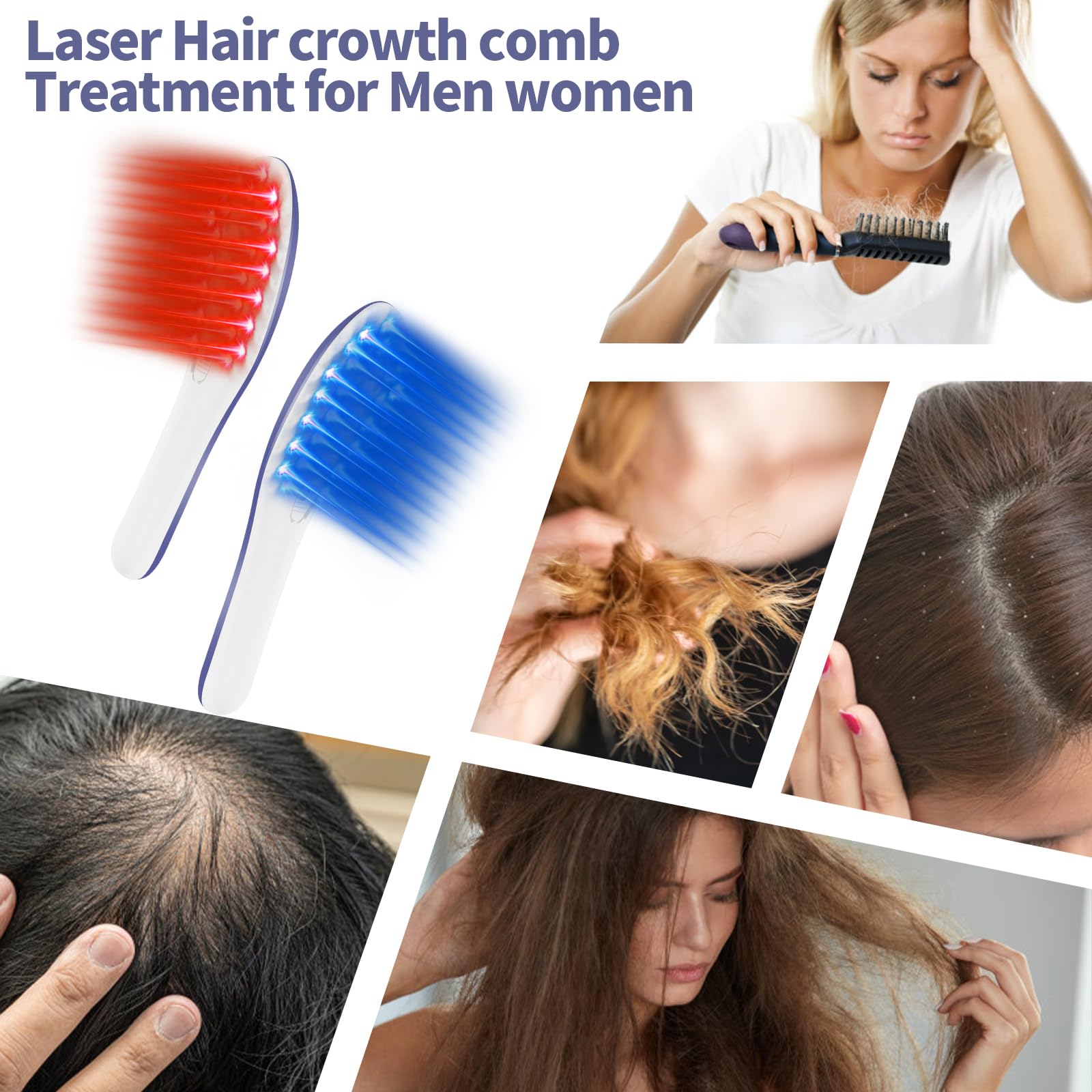 Foto 6 pulgar | Peine Para El Crecimiento Del Cabello Con Terapia Láser Nnushk Para Mujeres Y Hombres - Venta Internacional.