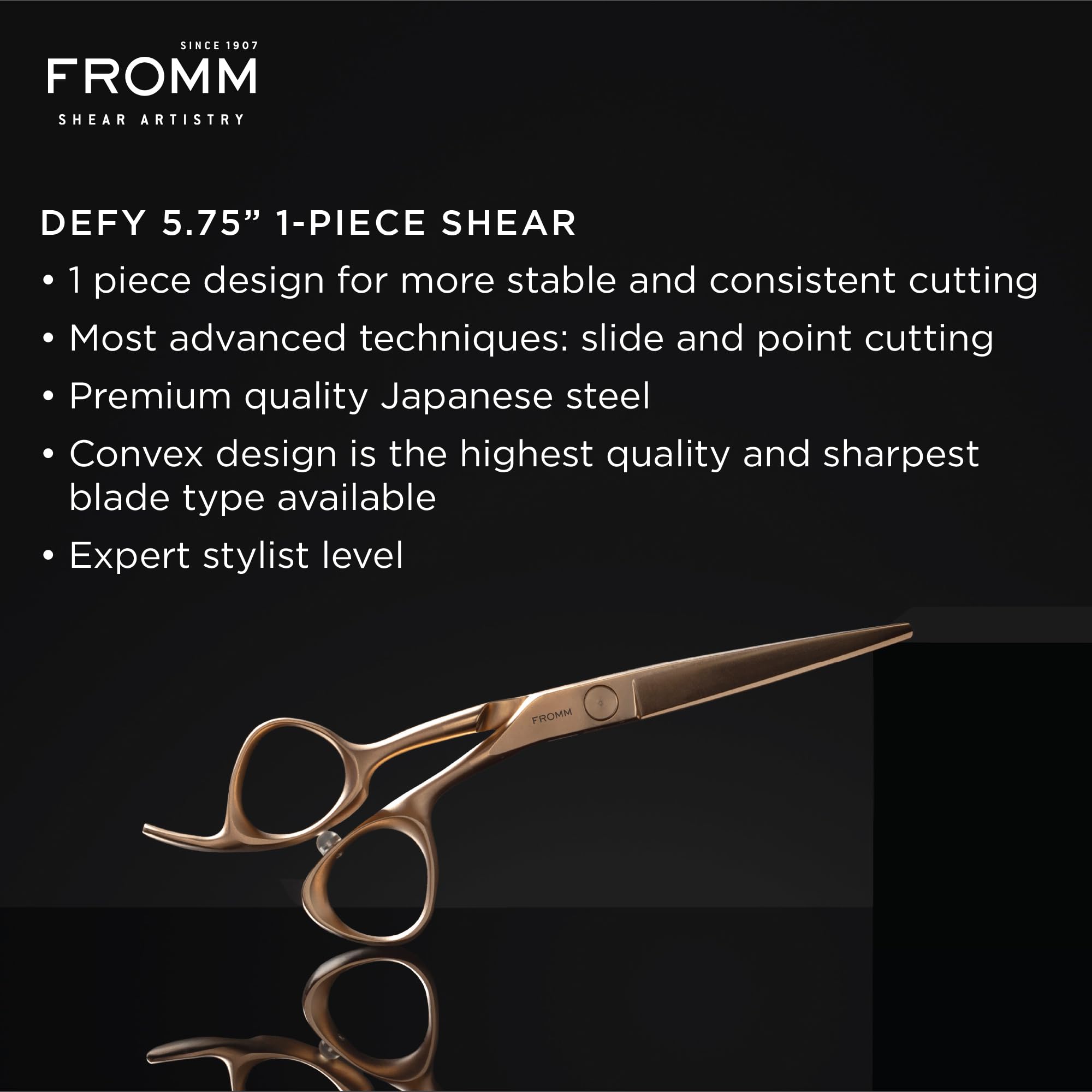 Foto 3 pulgar | Tijeras De Corte De Pelo Fromm Professional Defy, 5.75 Pulgadas, Doradas - Venta Internacional.