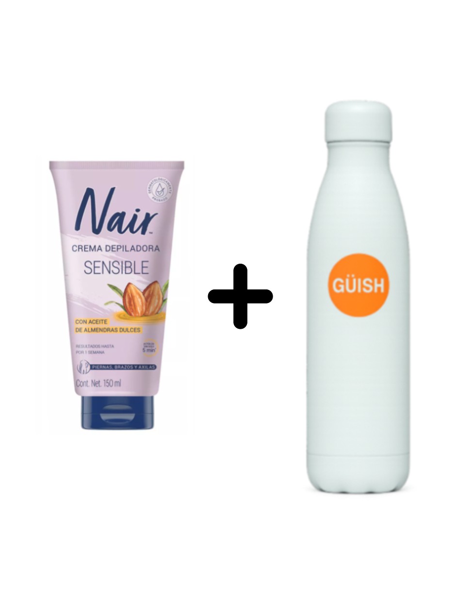 Foto 2 pulgar | Nair Crema Depiladora Corporal Piel Sensible + Termo Güish Gratis