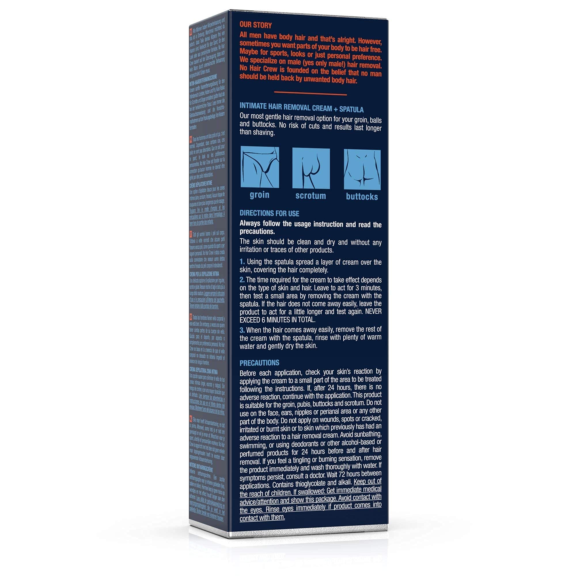 Foto 3 pulgar | Crema Depilatoria No Hair Crew Intimate/private 100 Ml Para Hombres - Venta Internacional.