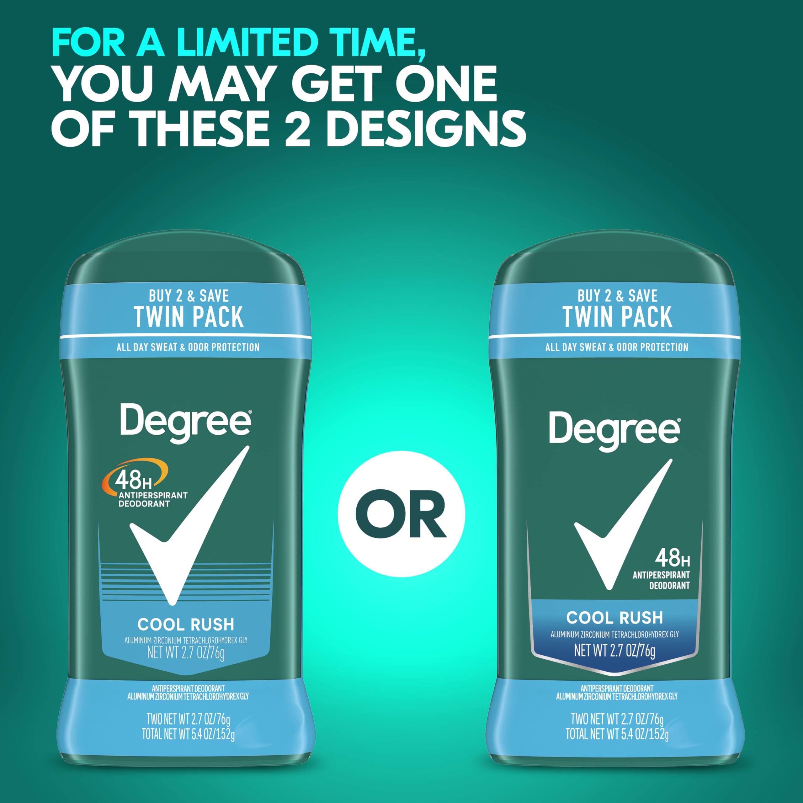 Foto 3 pulgar | Desodorante Antitranspirante Degree Men Original Cool Rush, 80 Ml, 2 Unidades - Venta Internacional.
