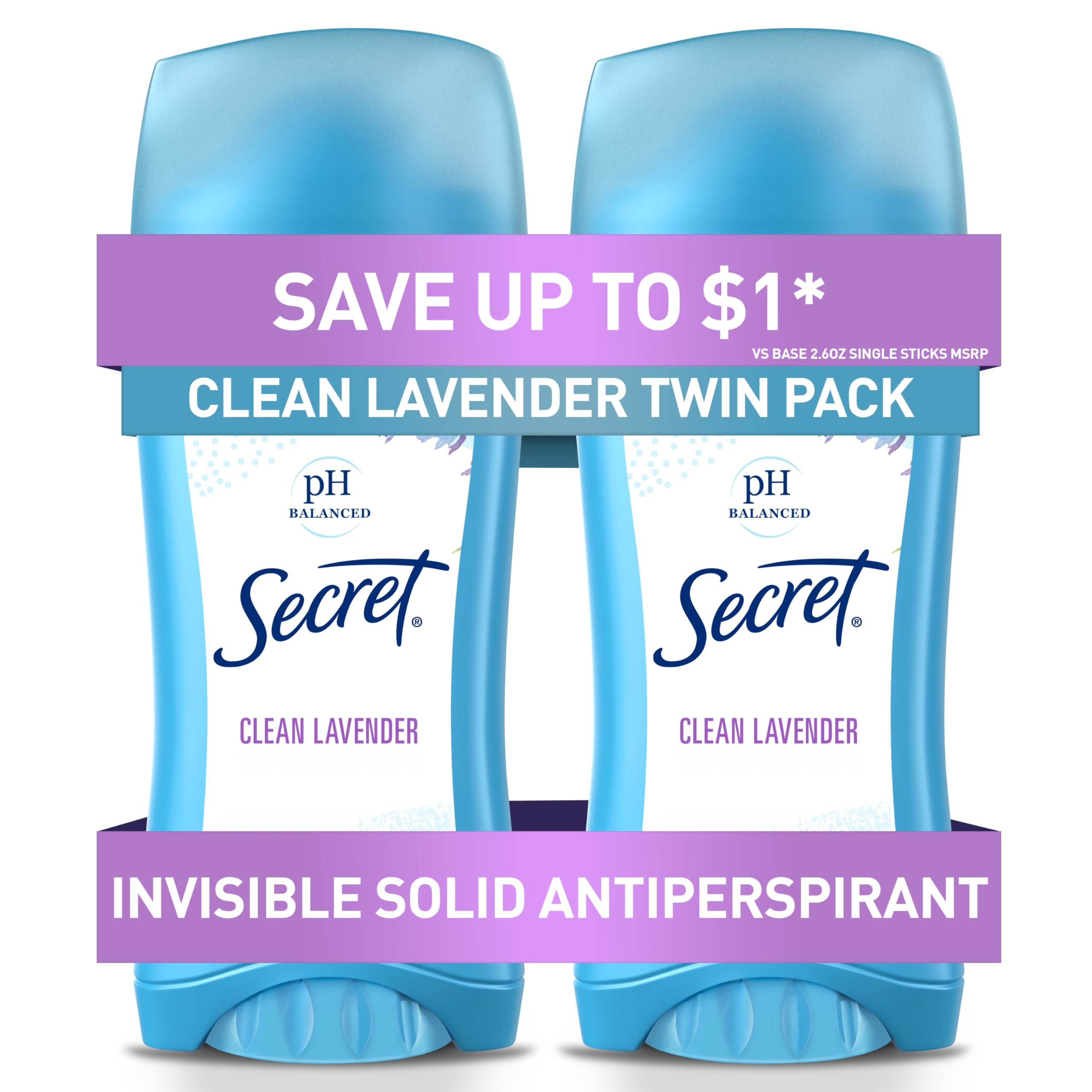 Foto 1 | Desodorante Antitranspirante Secret Invisible Solid Clean Lavender - Venta Internacional.