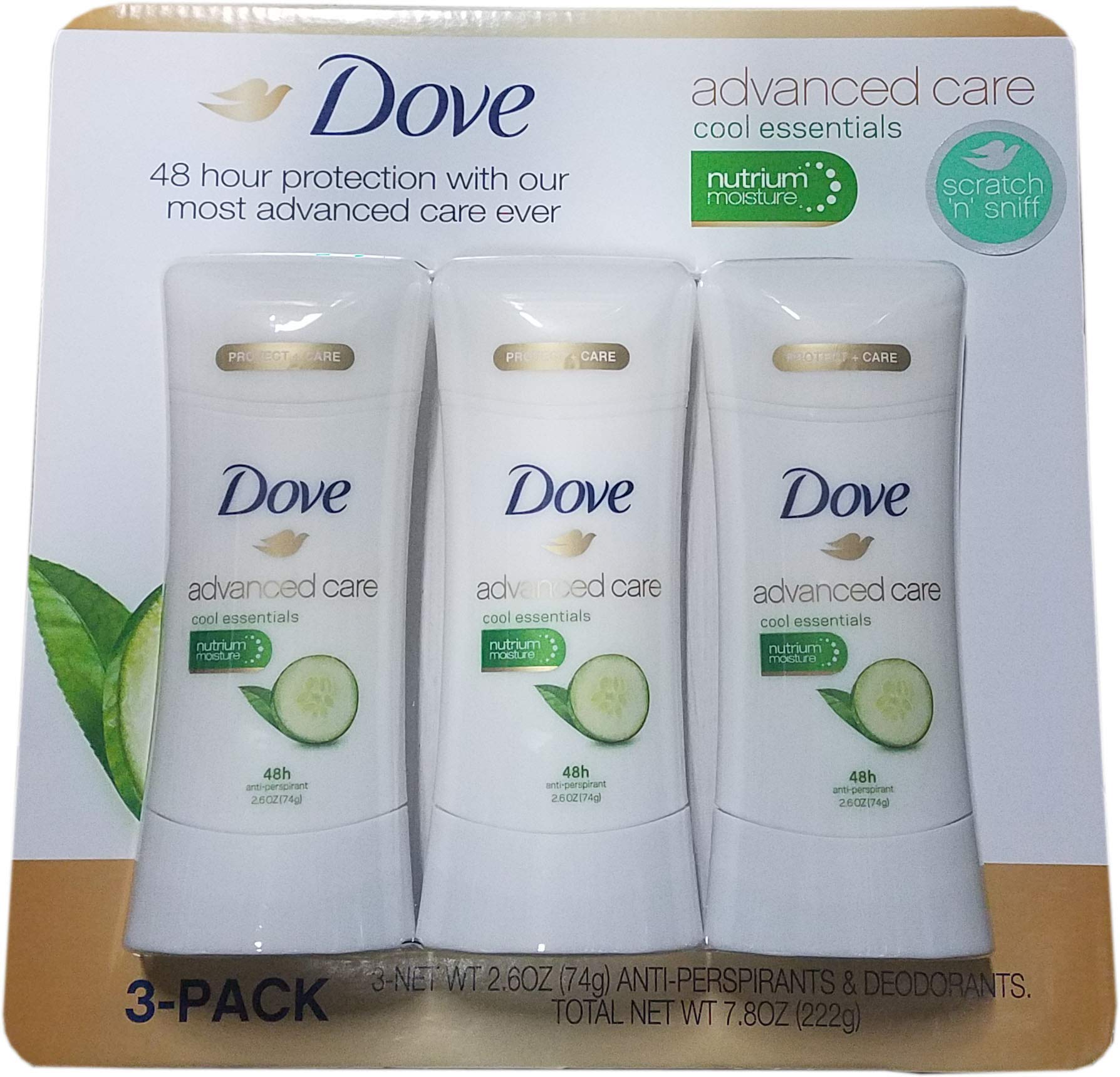 Foto 2 pulgar | Antitranspirante Dove Advanced Care Cool Essentials 75 Ml X3 - Venta Internacional.