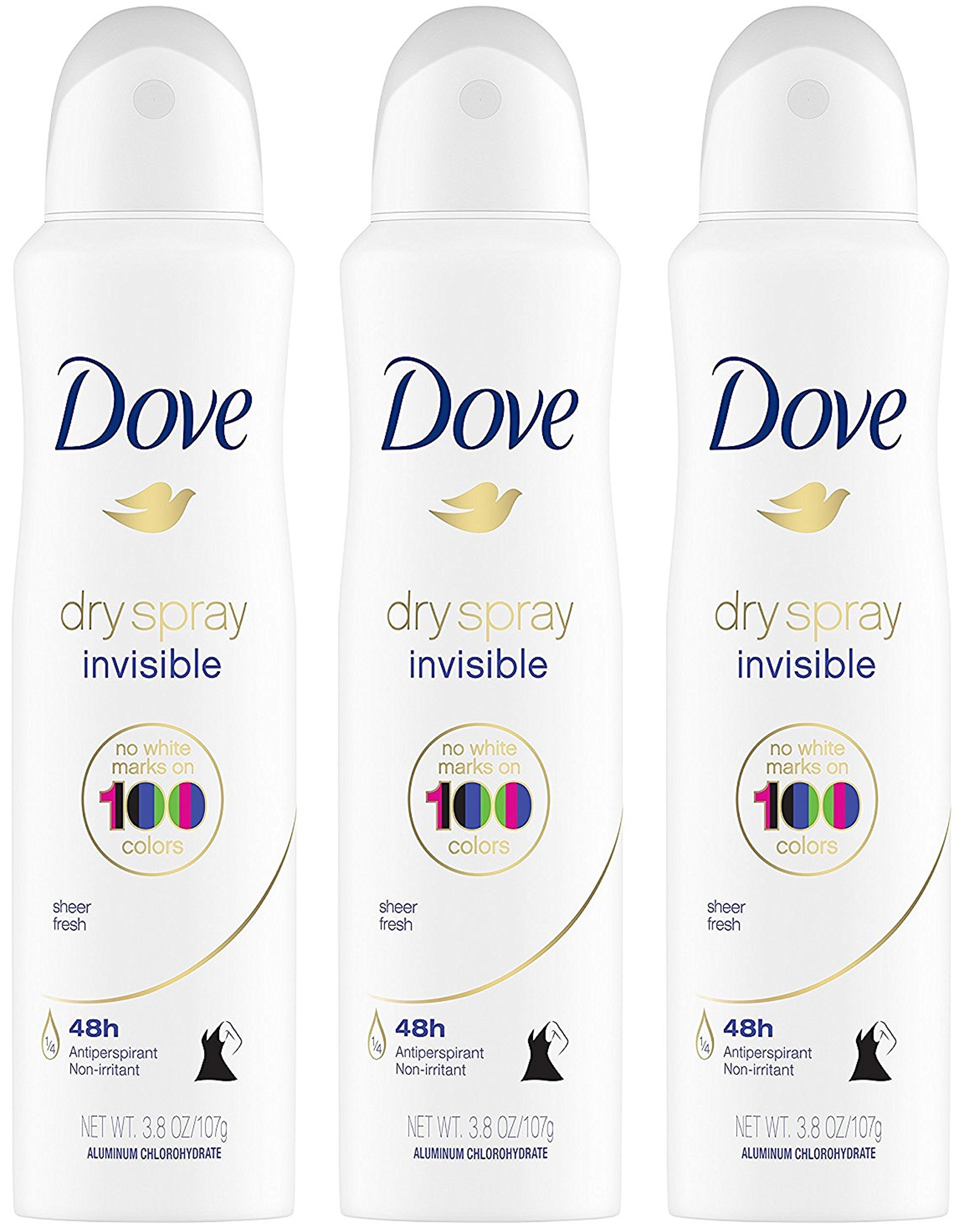 Foto 2 pulgar | Spray Antitranspirante Dove Dry Invisible Sheer Fresh 107 G X 3 - Venta Internacional.