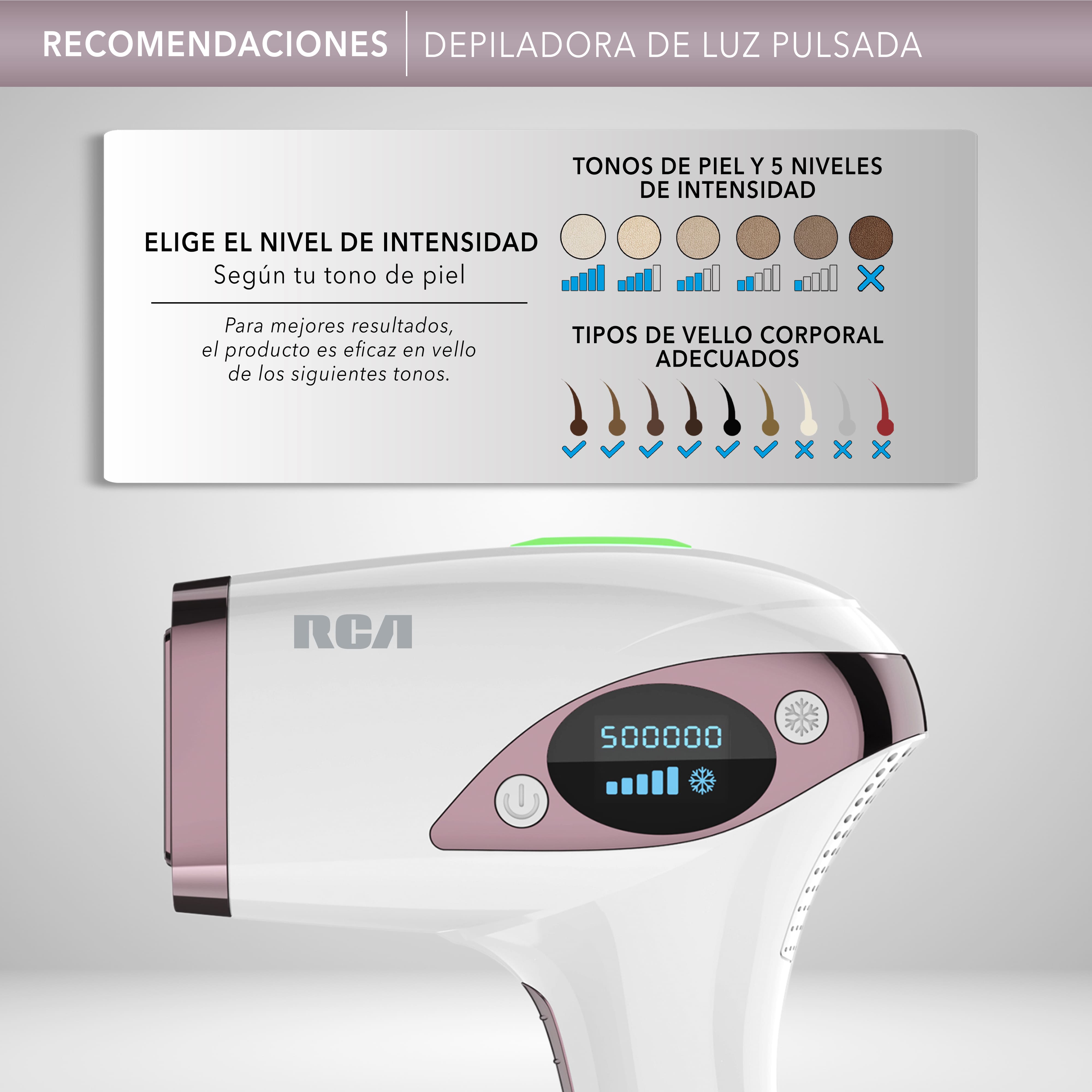 Foto 8 pulgar | Depiladora de Luz RCA Pulsada con Función de Enfriamiento Rc-ipl5