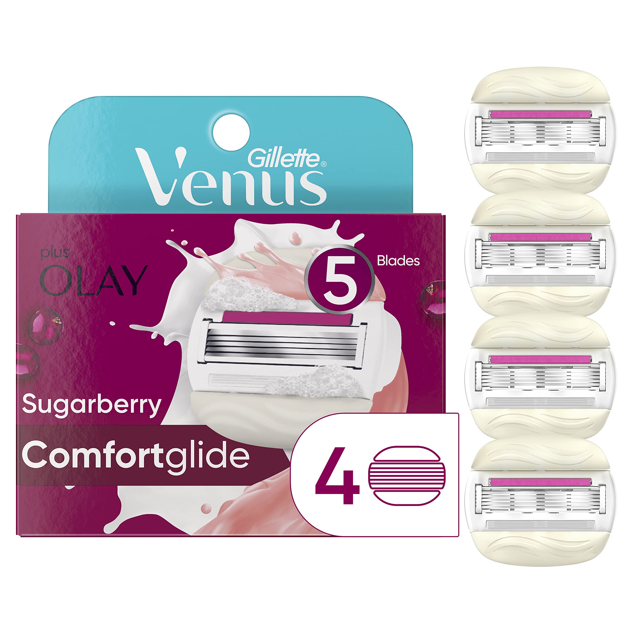 Recambios Para Cuchillas De Afeitar Gillette Venus Comfortglide + Olay X4 - Venta Internacional.