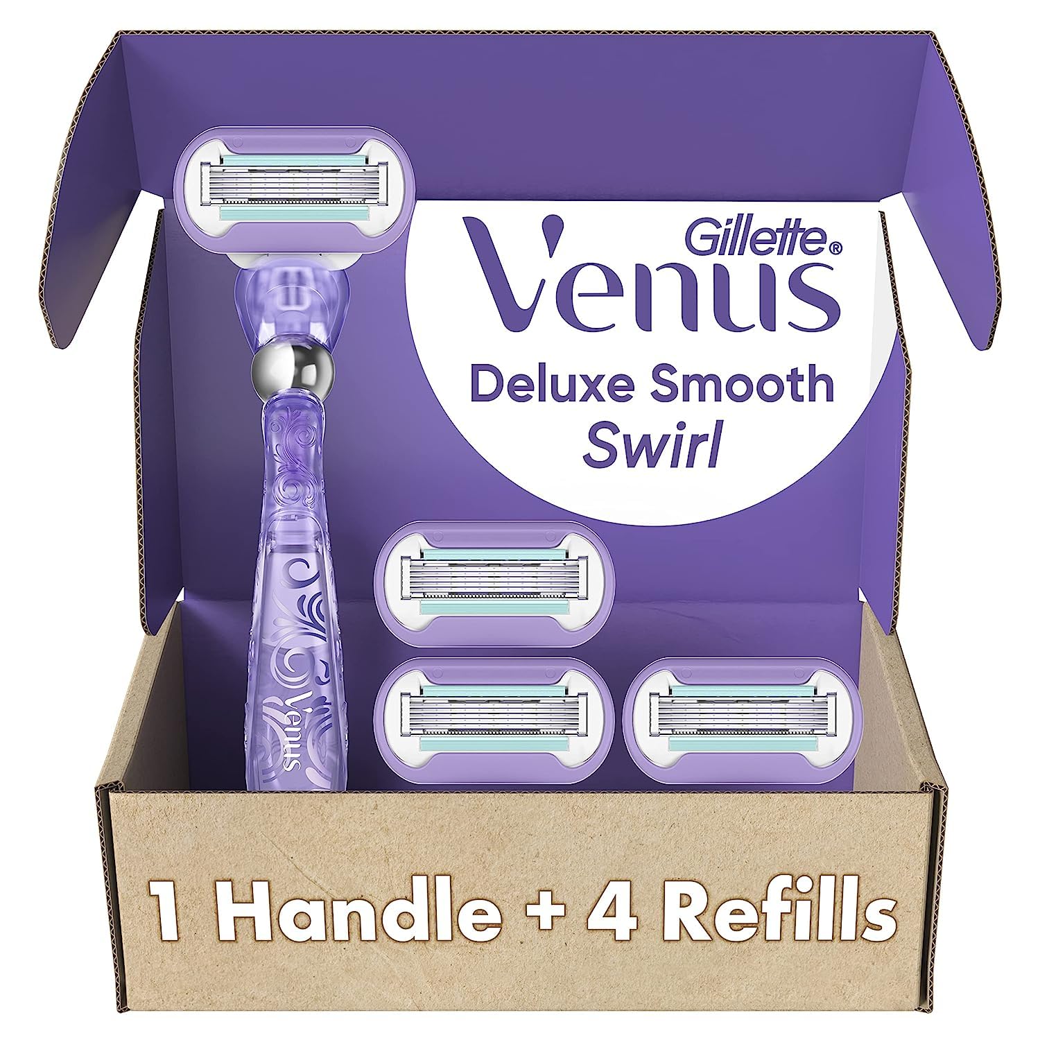 Foto 2 pulgar | Razors Gillette Venus Extra Smooth Swirl Para Mujer, Con 4 Recambios - Venta Internacional.