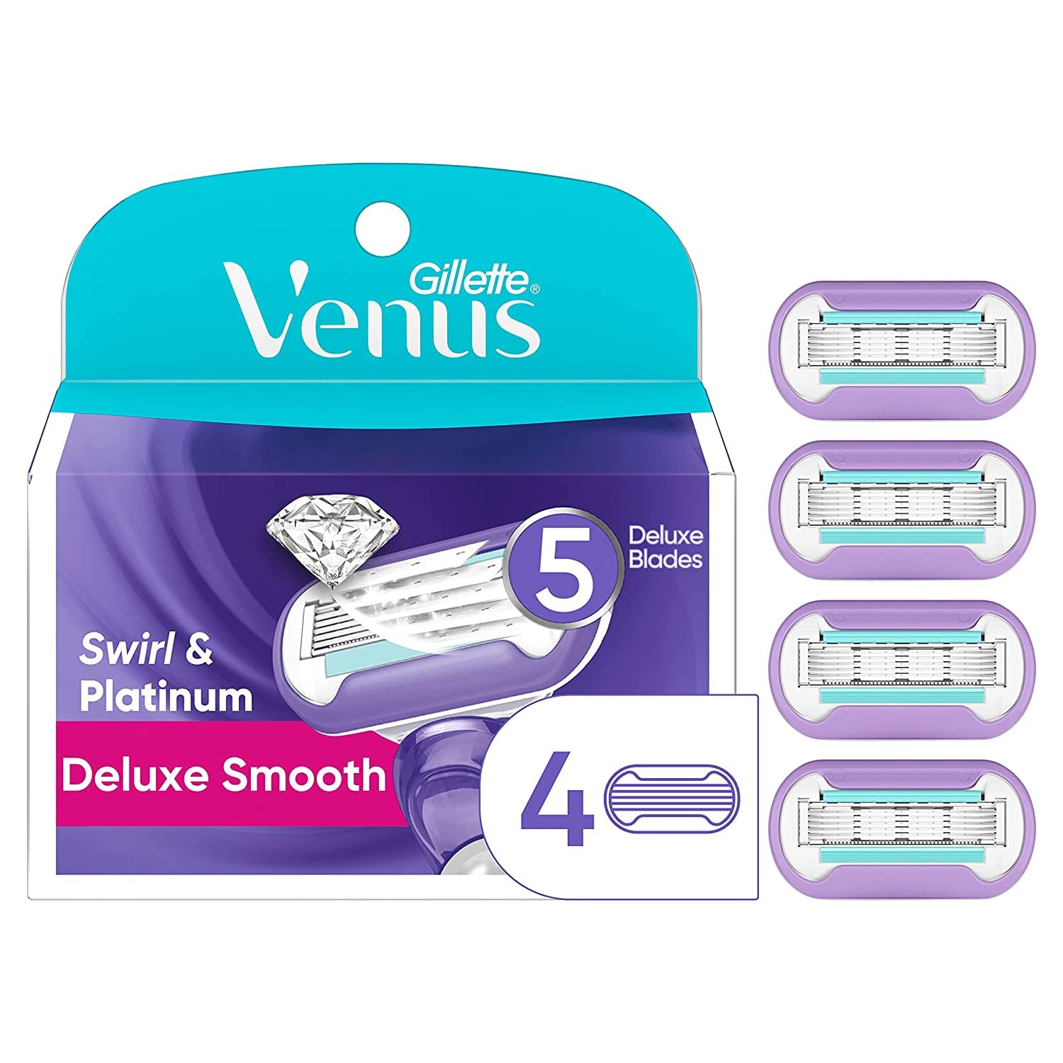 Foto 2 pulgar | Recambios Para Cuchillas De Afeitar Gillette Venus Extra Smooth Swirl X4 - Venta Internacional.