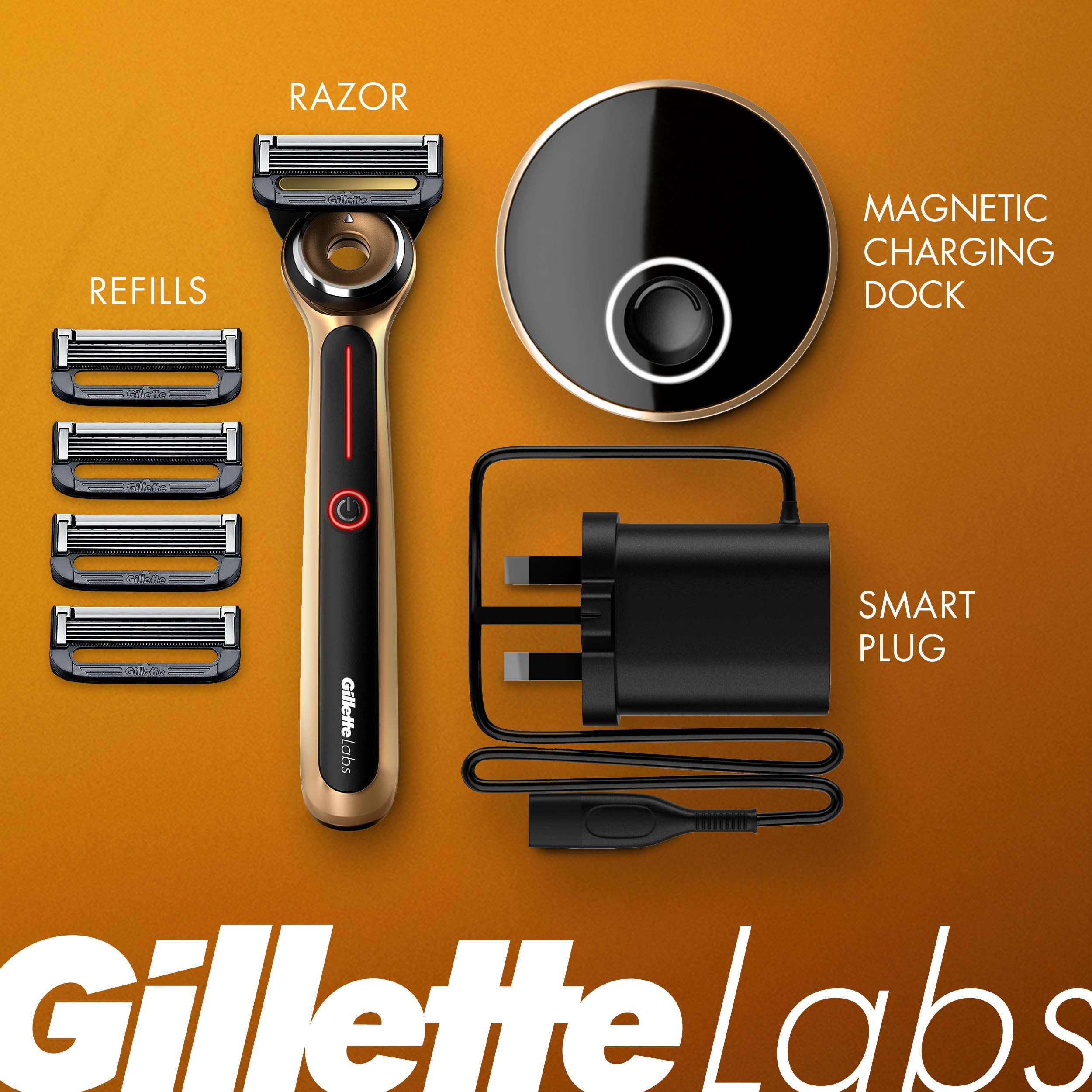 Foto 2 | Maquinilla De Afeitar Gillette Labs Gold Edition Con 5 Cuchillas De Repuesto - Venta Internacional.