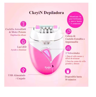 Foto 3 | Depiladora Eléctrica Portátil Y Recargable por Usb Rosa Wünd