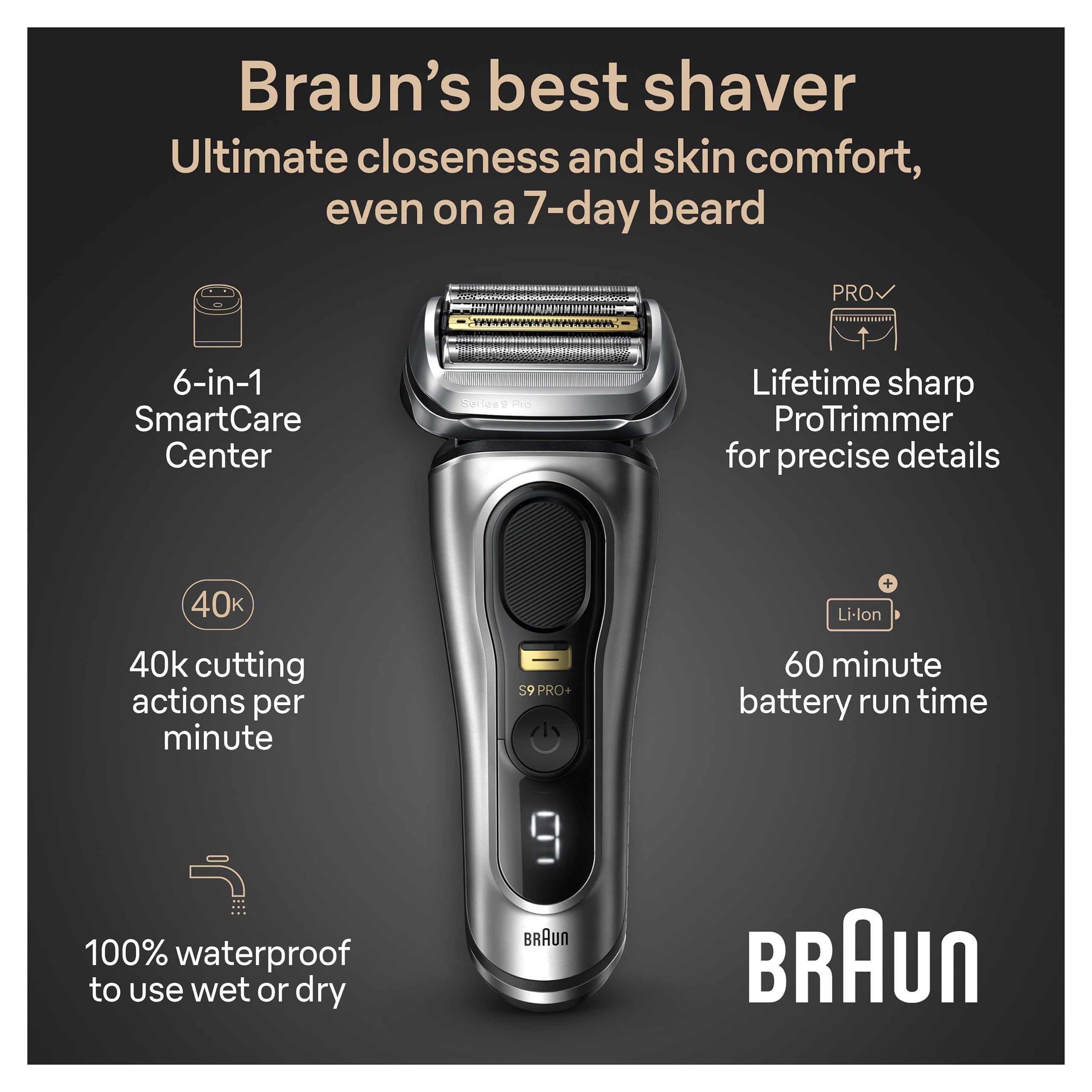 Foto 4 pulgar | Maquinilla De Afeitar Eléctrica Braun Series 9 Pro+ 9567cc Para Hombre - Venta Internacional.