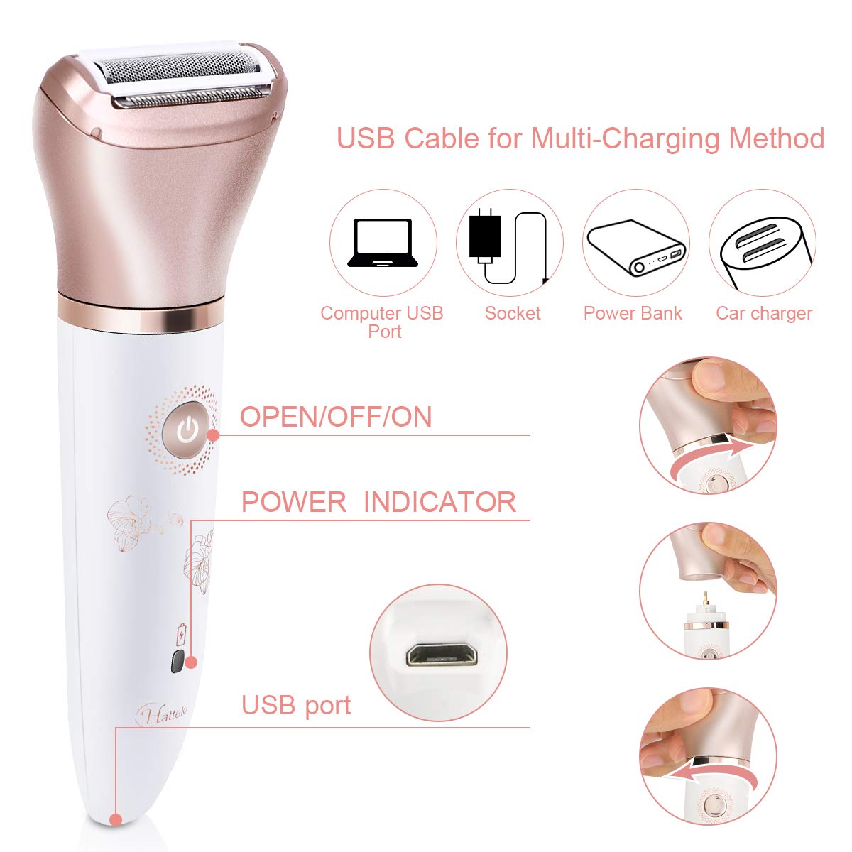Foto 6 | Maquinilla de Afeitar Eléctrica Renfox 2 en 1 Para Mujer- Venta Internacional