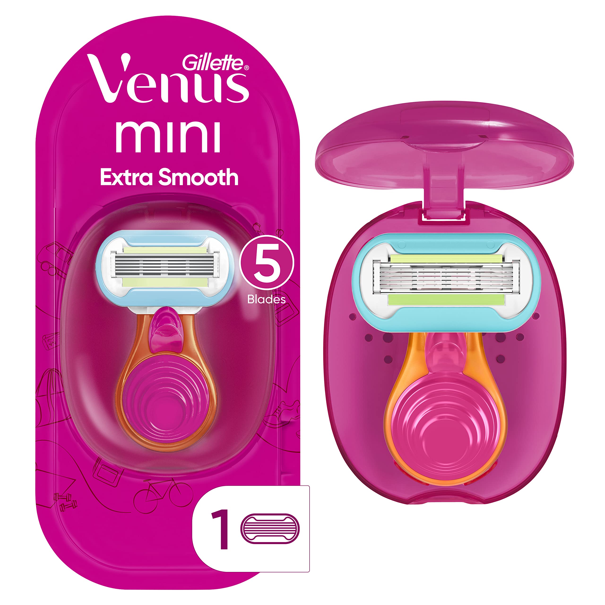 Razor Gillette Venus Extra Smooth On The Go Con Cuchilla Y Funda - Venta Internacional.