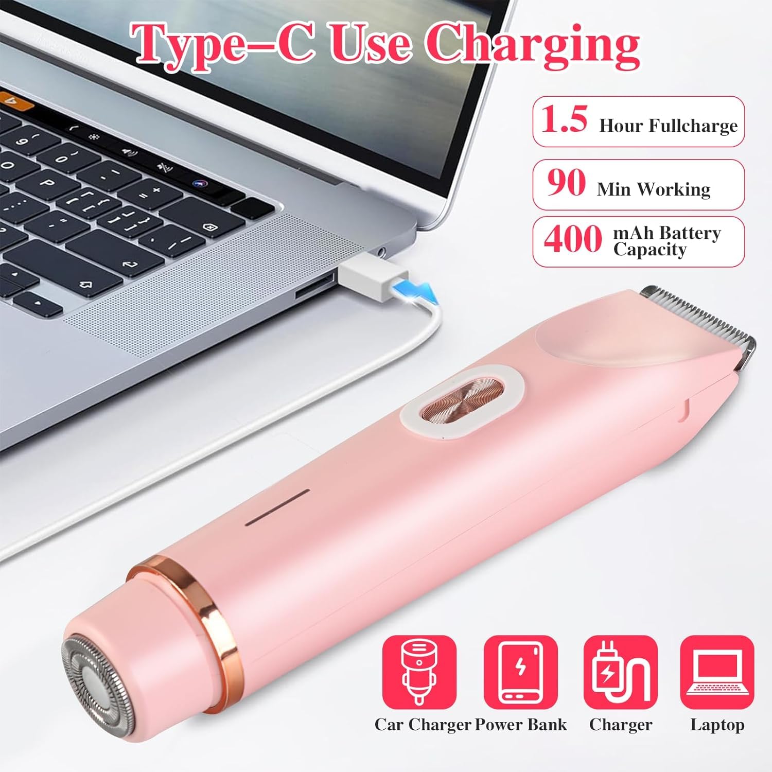 Foto 6 pulgar | Máquina De Afeitar Eléctrica Glow Aura 2 En 1 Para Depilación Seca Y Húmeda, Color Rosa - Venta Internacional.