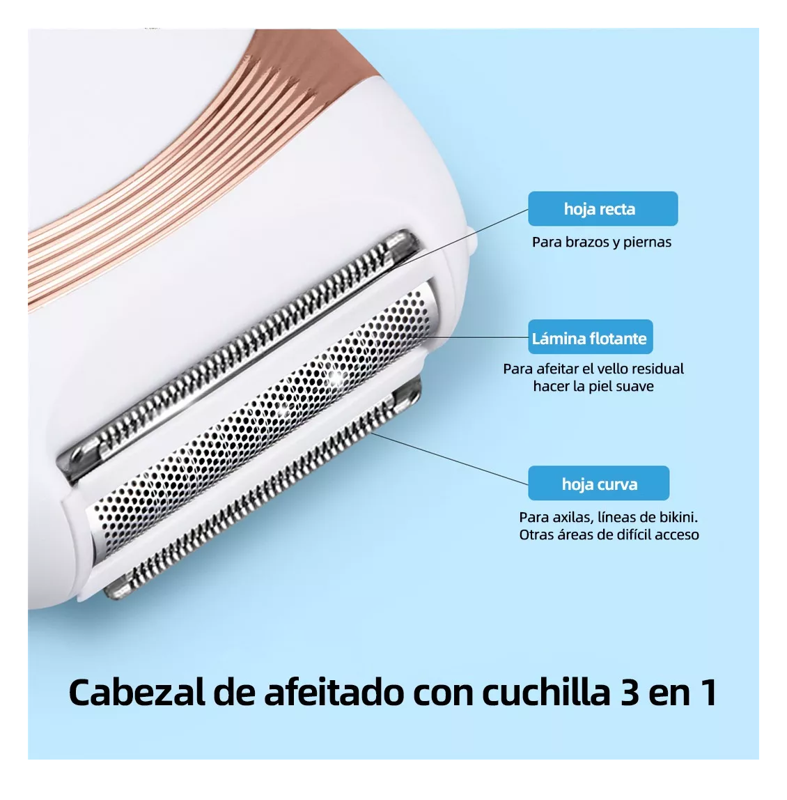 Foto 5 | Depiladora Eléctrica Lab.g Rasuradora Eléctrica De Mujer, Blanco Dorado