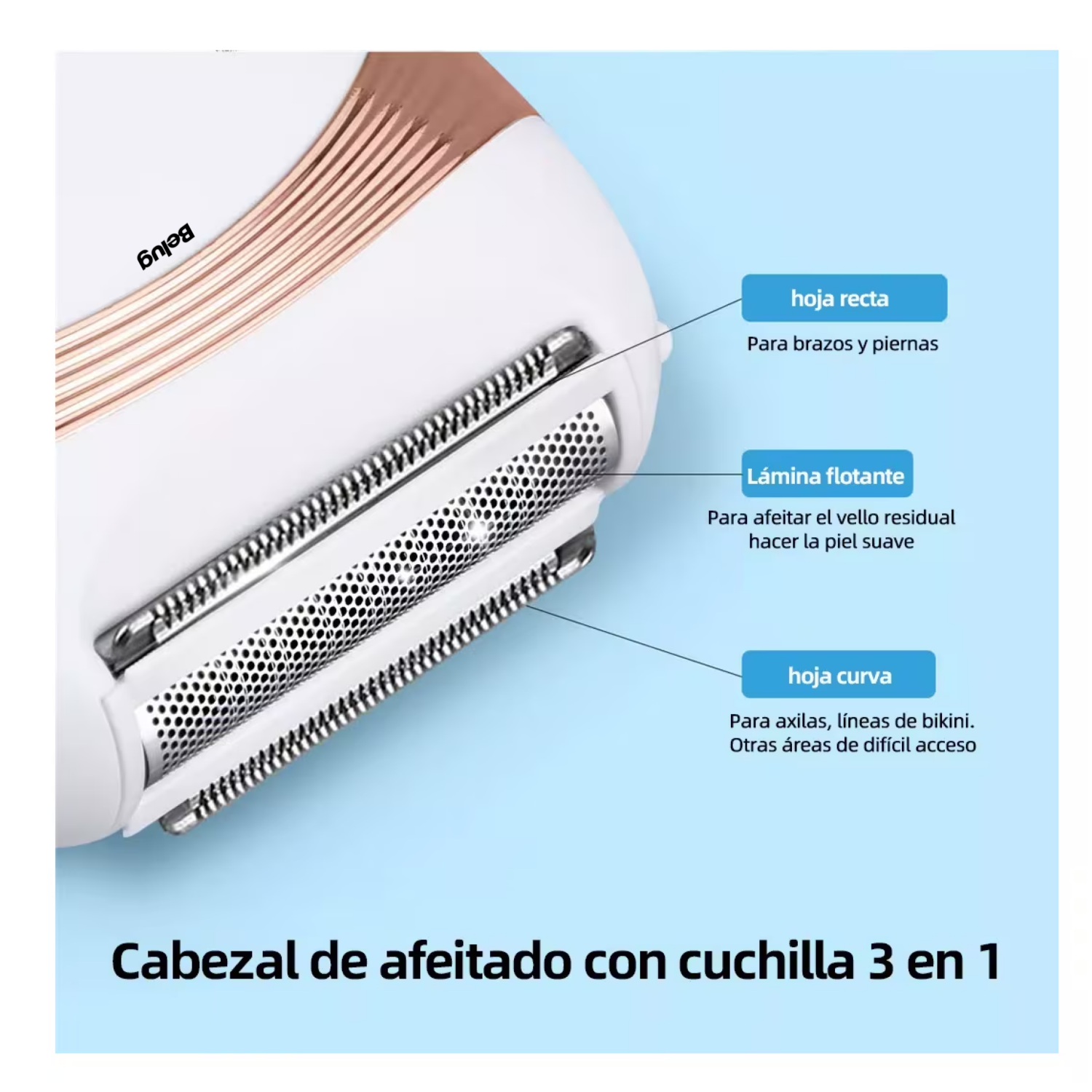 Foto 6 pulgar | Depiladora Eléctrica Belug Blanca para Mujer