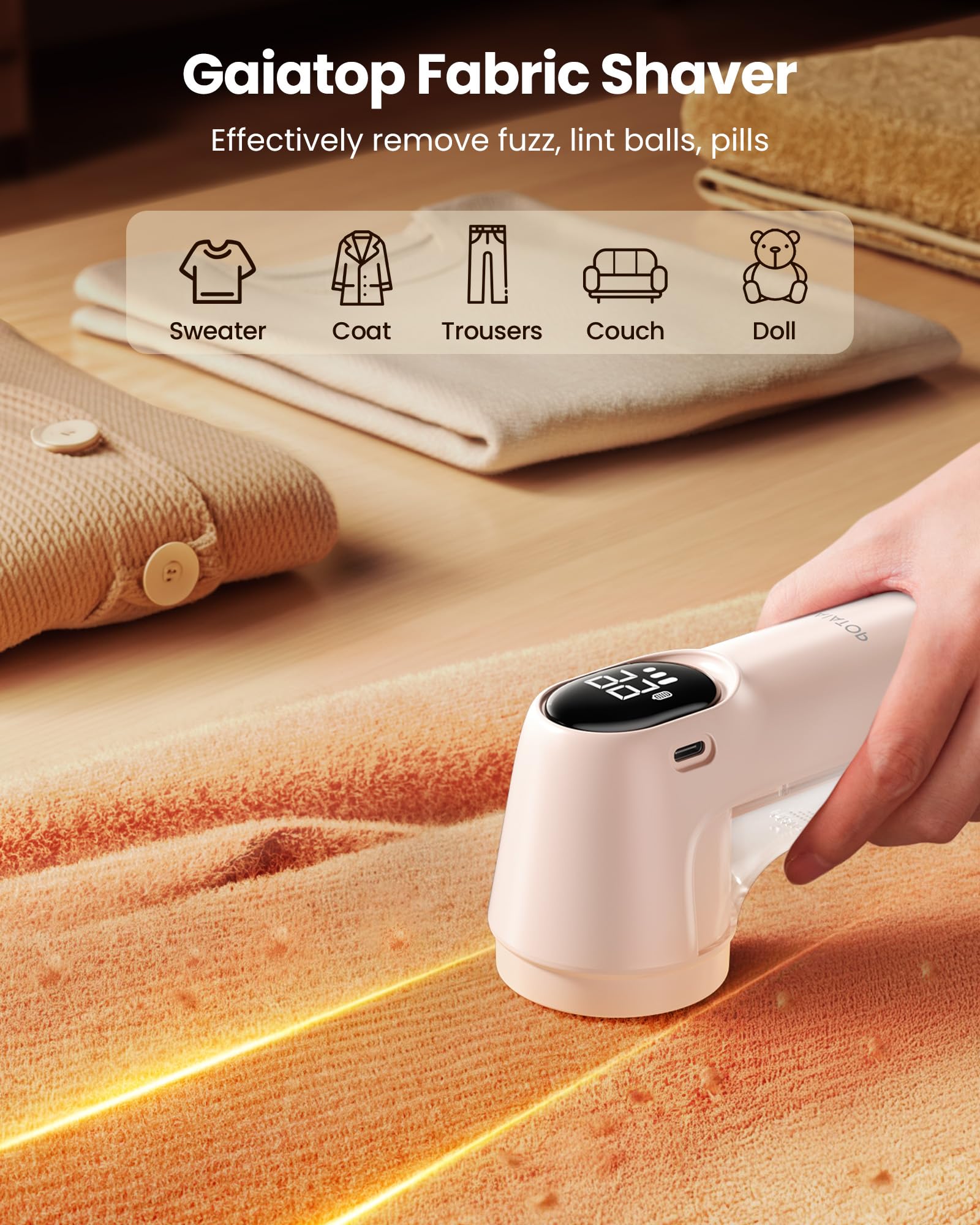 Foto 3 pulgar | Afeitadora de Tela Gaiatop Recargable Led Rosa - Venta Internacional