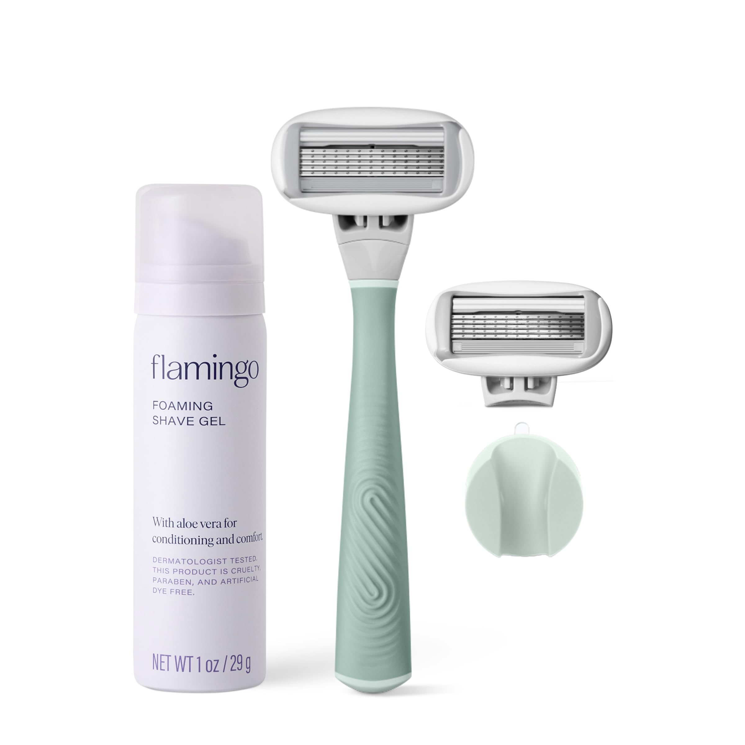 Set De Afeitado Flamingo Razor Para Mujer Con 2 Recambios Y Gel De Afeitar - Venta Internacional.
