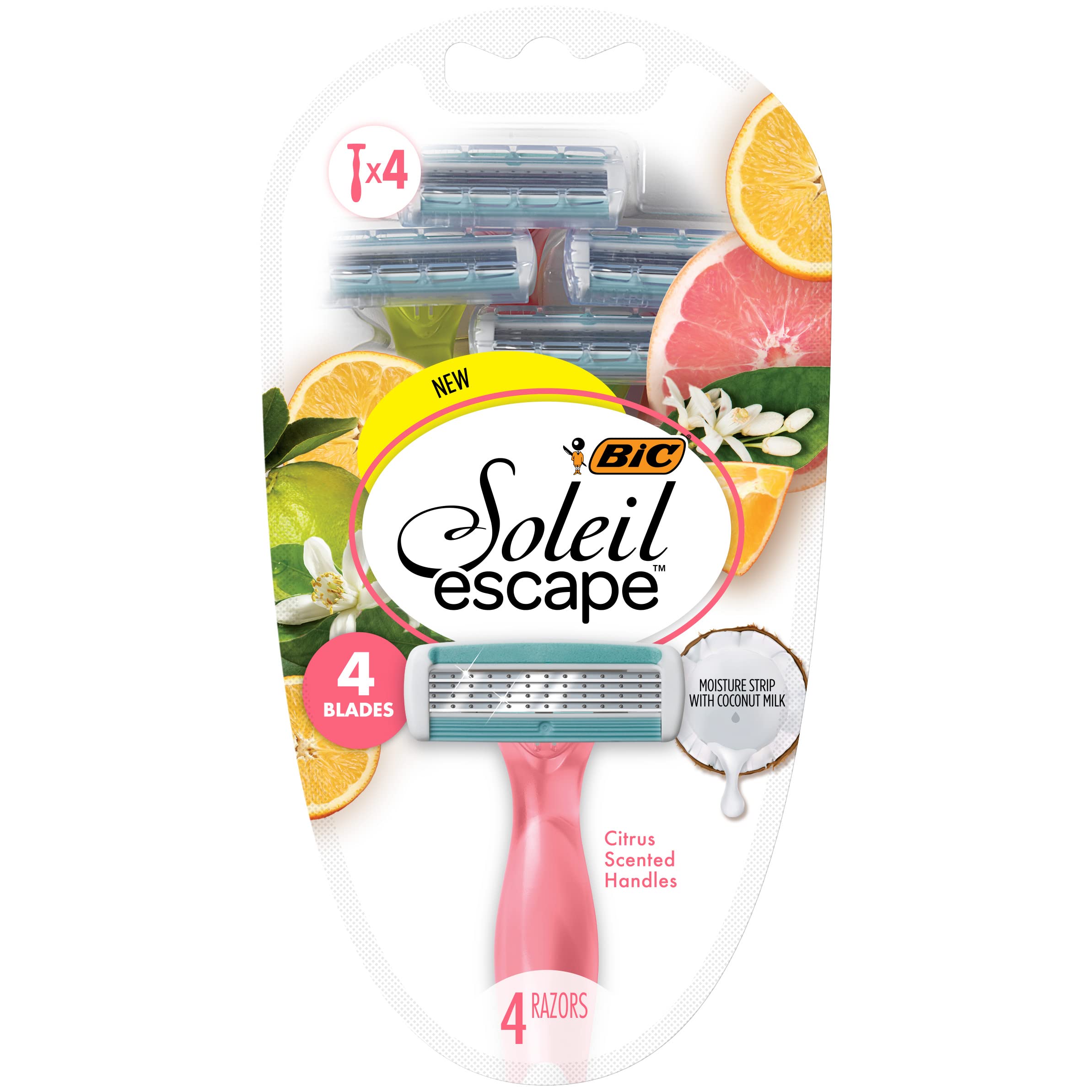 Maquinillas De Afeitar Desechables Bic Soleil Escape Para Mujer, 4 Hojas, Paquete De 4 - Venta Internacional.