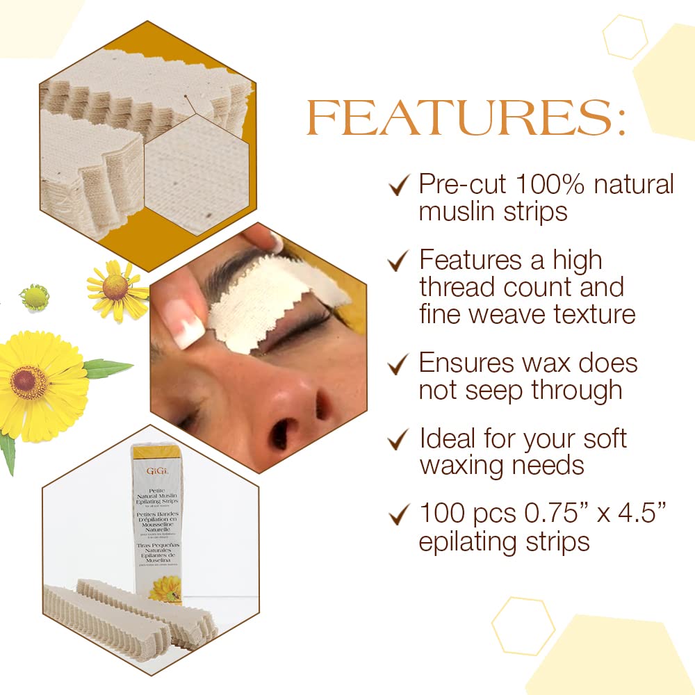 Foto 5 pulgar | Tiras Depiladoras Gigi Petite Natural Muslin 100 Tiras - Venta Internacional.