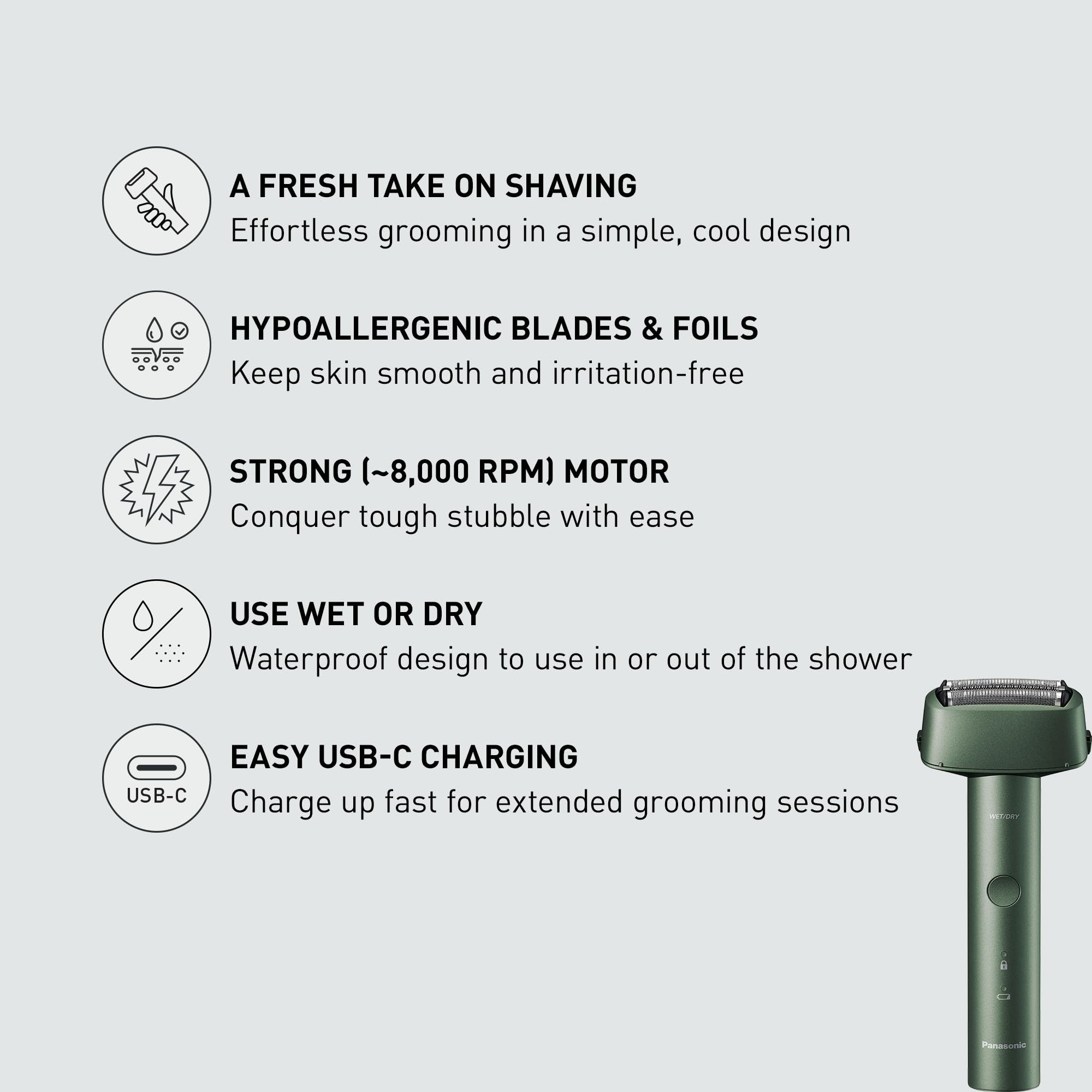 Foto 2 | Maquinilla De Afeitar Eléctrica Panasonic Es-rm3b-g Wet Dry Para Hombre - Venta Internacional.