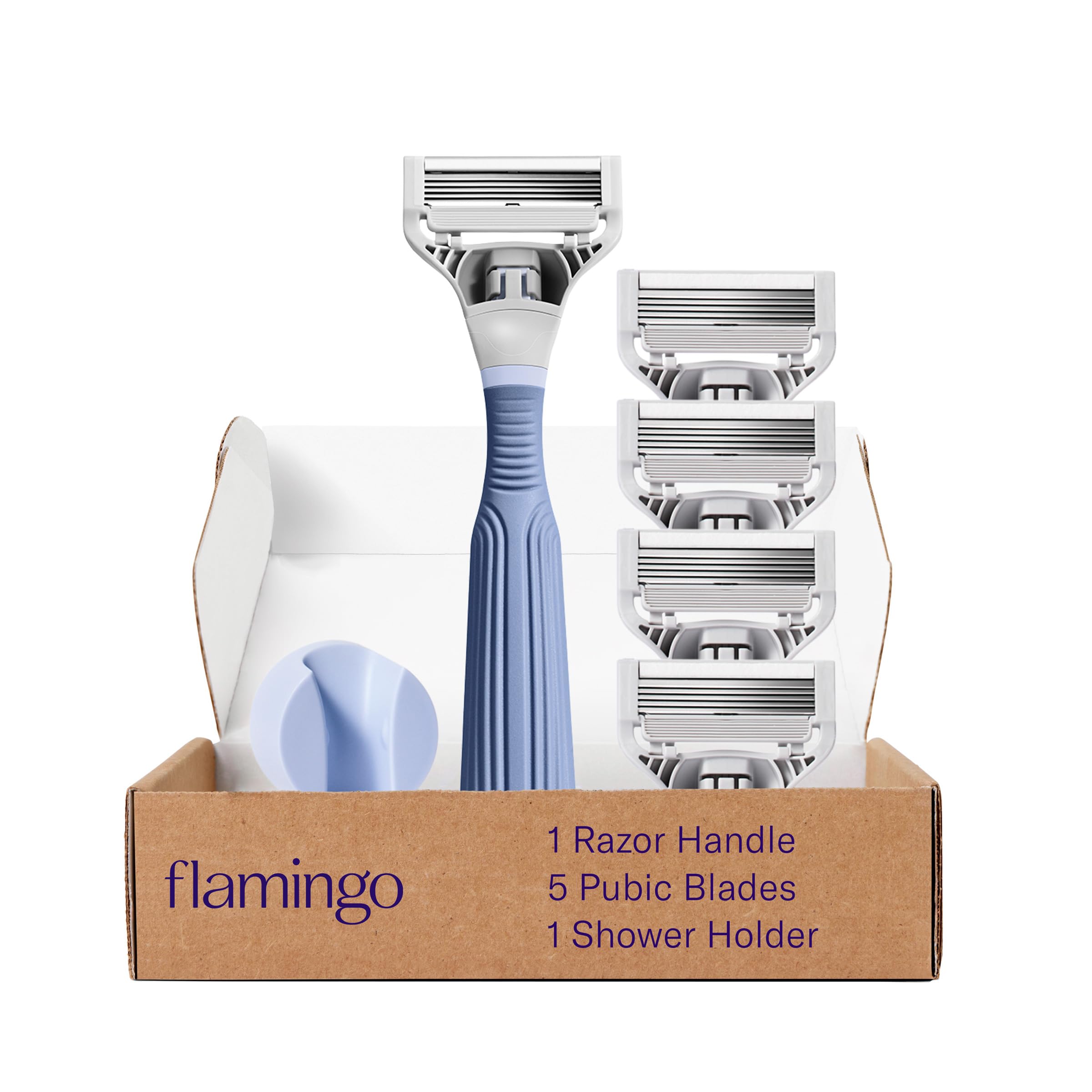 Set De Inicio Pubic Hair Razor Flamingo Para Mujer Con 4 Recambios - Venta Internacional.