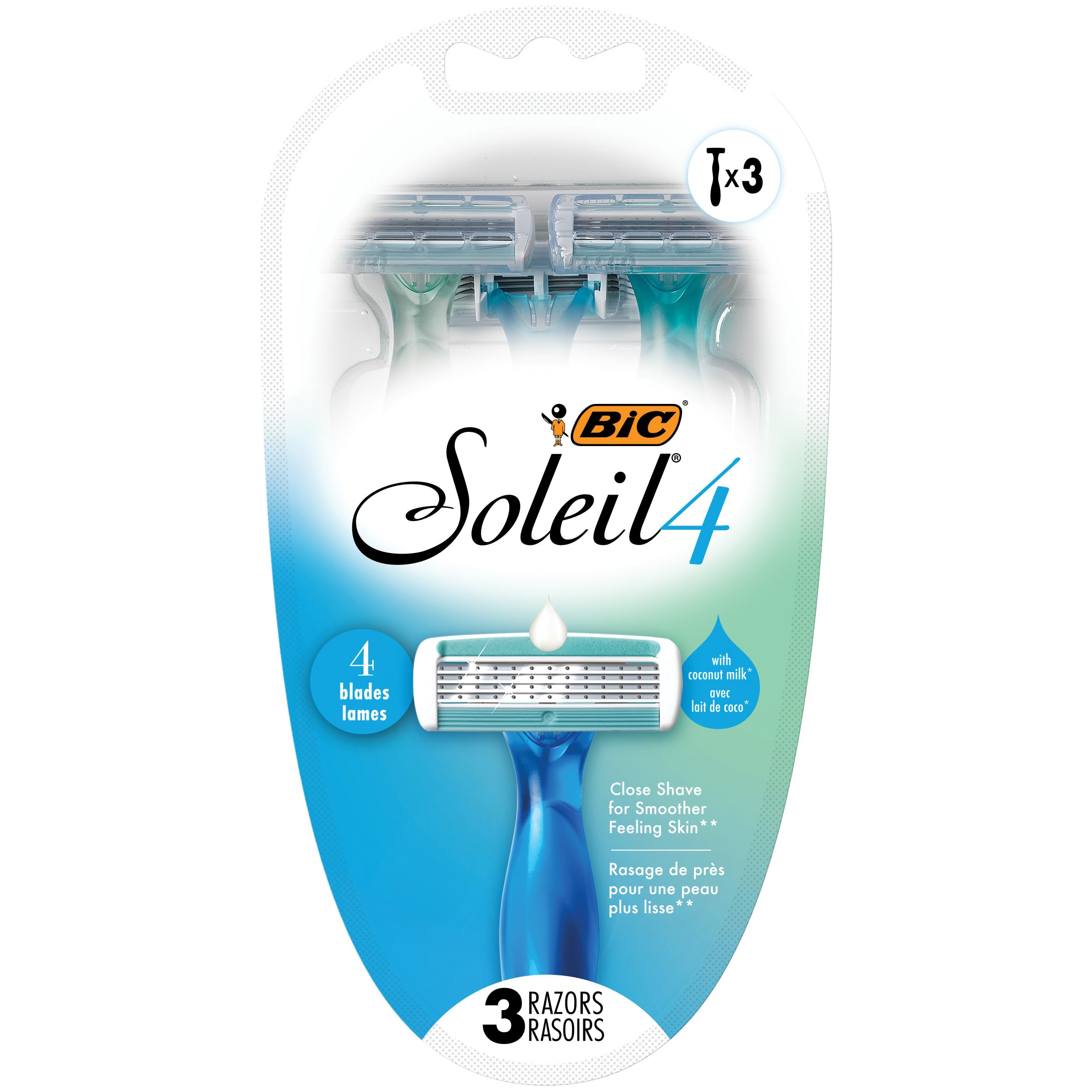 Foto 1 | Razors Bic Soleil Comfort De 4 Cuchillas Desechables Para Mujer X3 - Venta Internacional.