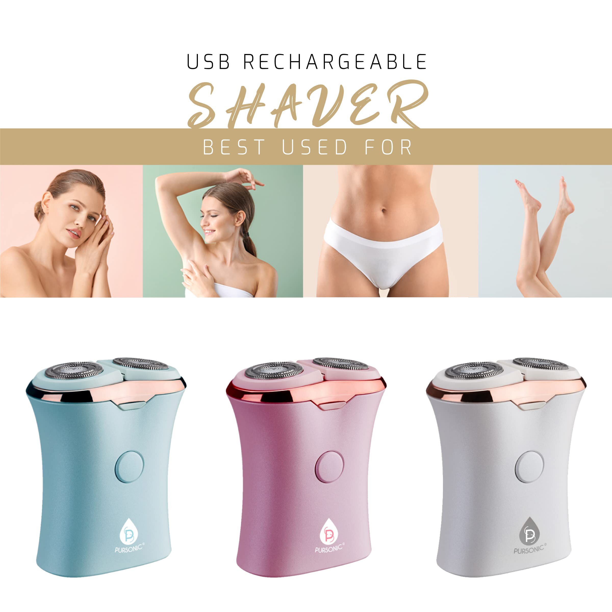 Foto 5 pulgar | Afeitadora Eléctrica Pursonic Usb Recargable Para Mujer, Color Blanco - Venta Internacional.