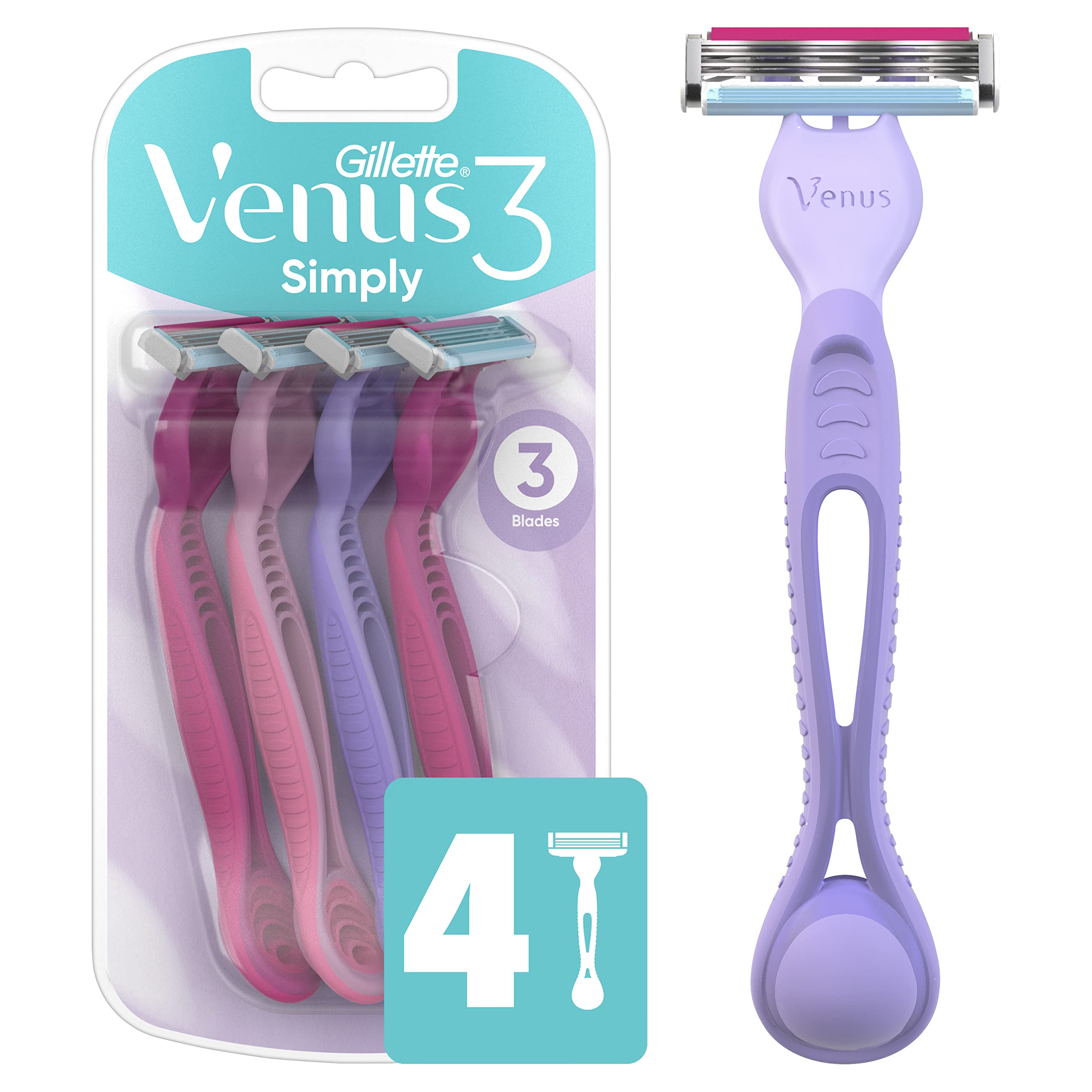Foto 1 | Maquinillas De Afeitar Desechables Gillette Venus Simply3 Para Mujer X4 - Venta Internacional.