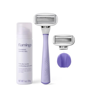 Foto 1 | Set De Afeitado Flamingo Razor Para Mujer Con 2 Recambios Y Gel De Afeitar - Venta Internacional.