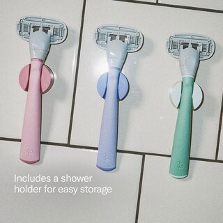 Foto 6 | Set De Afeitado Flamingo Razor Para Mujer Con 2 Recambios Y Gel De Afeitar - Venta Internacional.